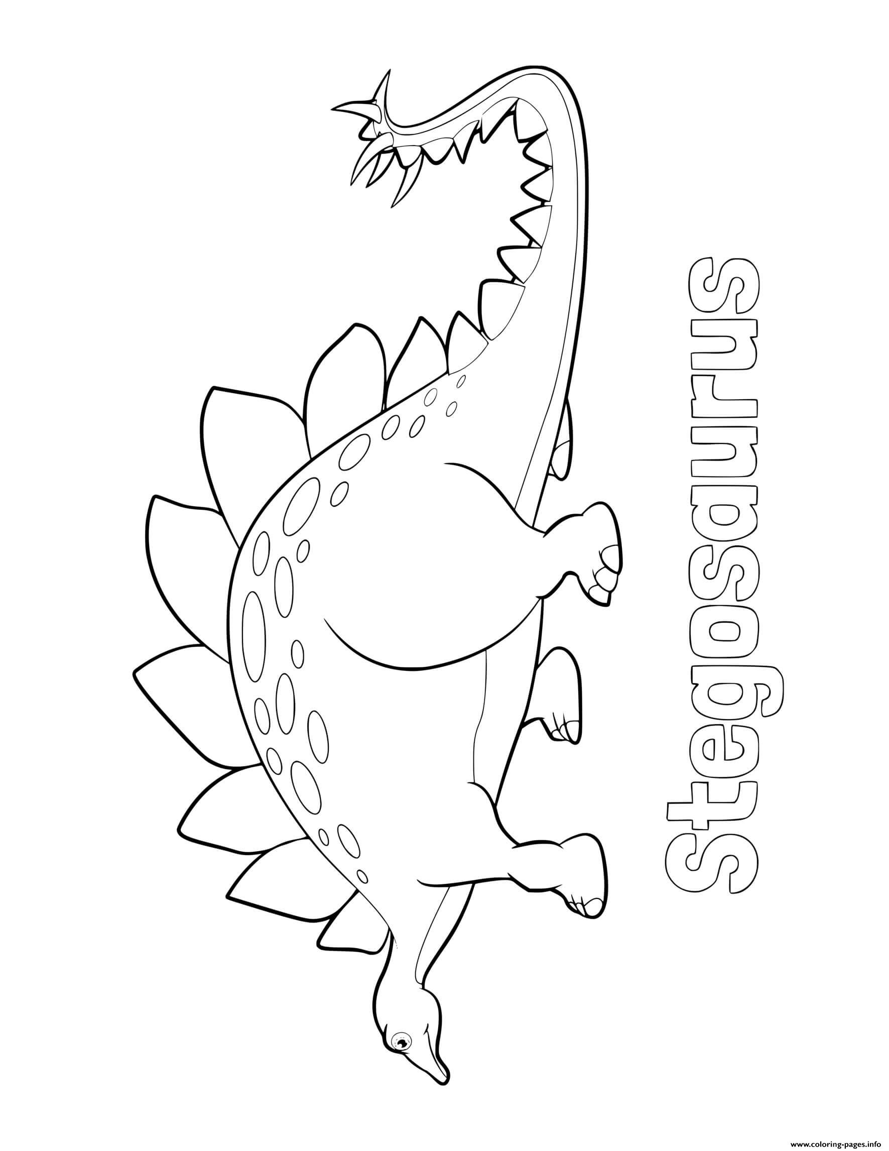 Dinosaur Easy Stegosaurus coloring