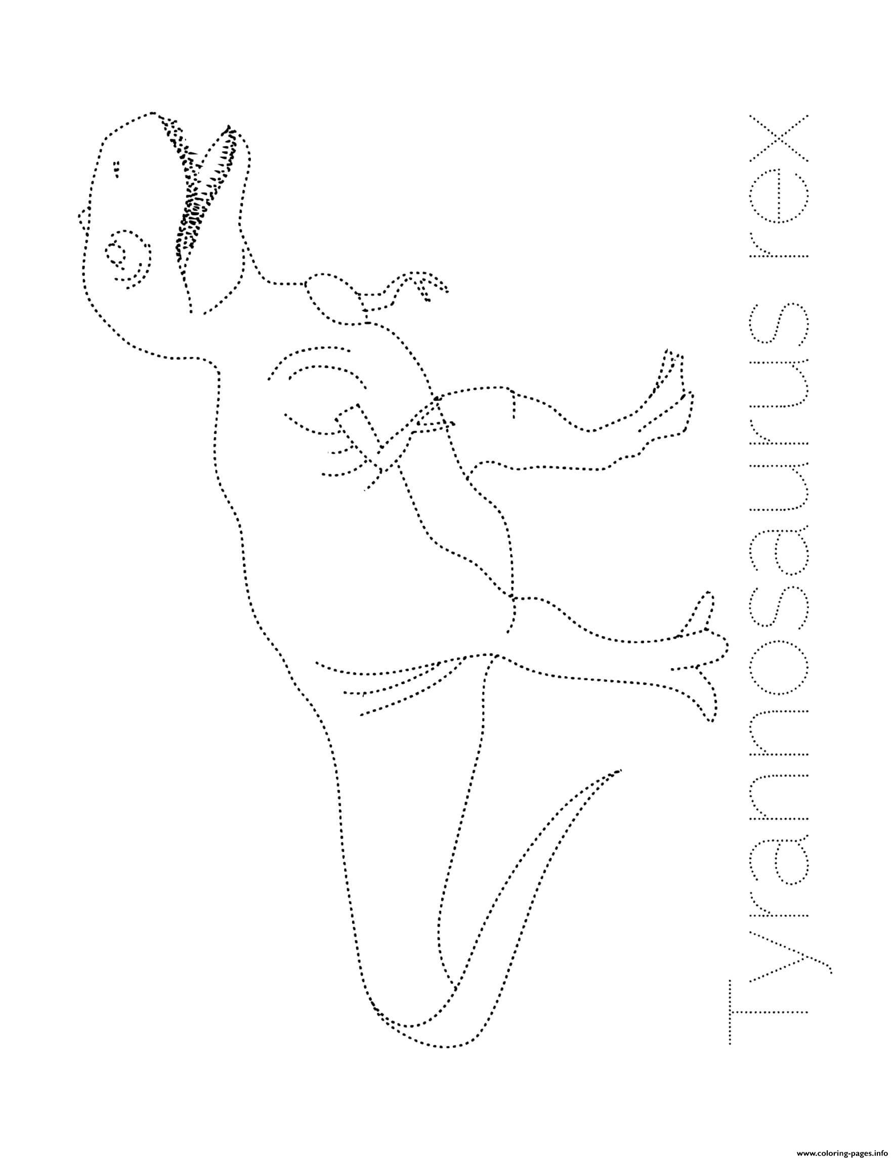 Dinosaur Tyrannosaurus Rex Tracing Picture coloring