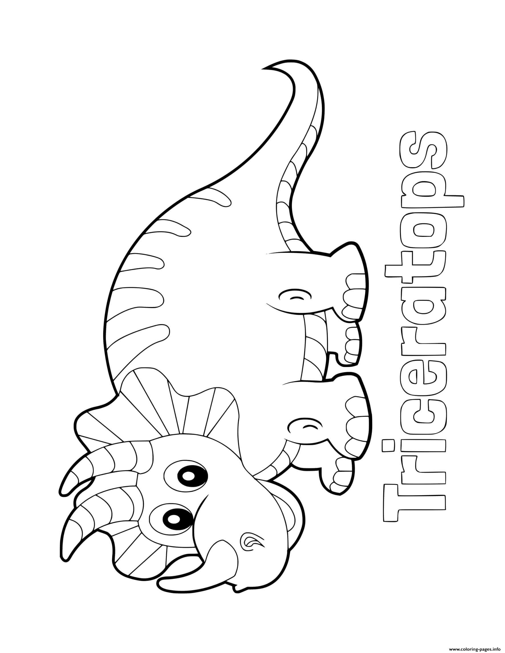 dinosaur easy triceratops for preschoolers coloring pages