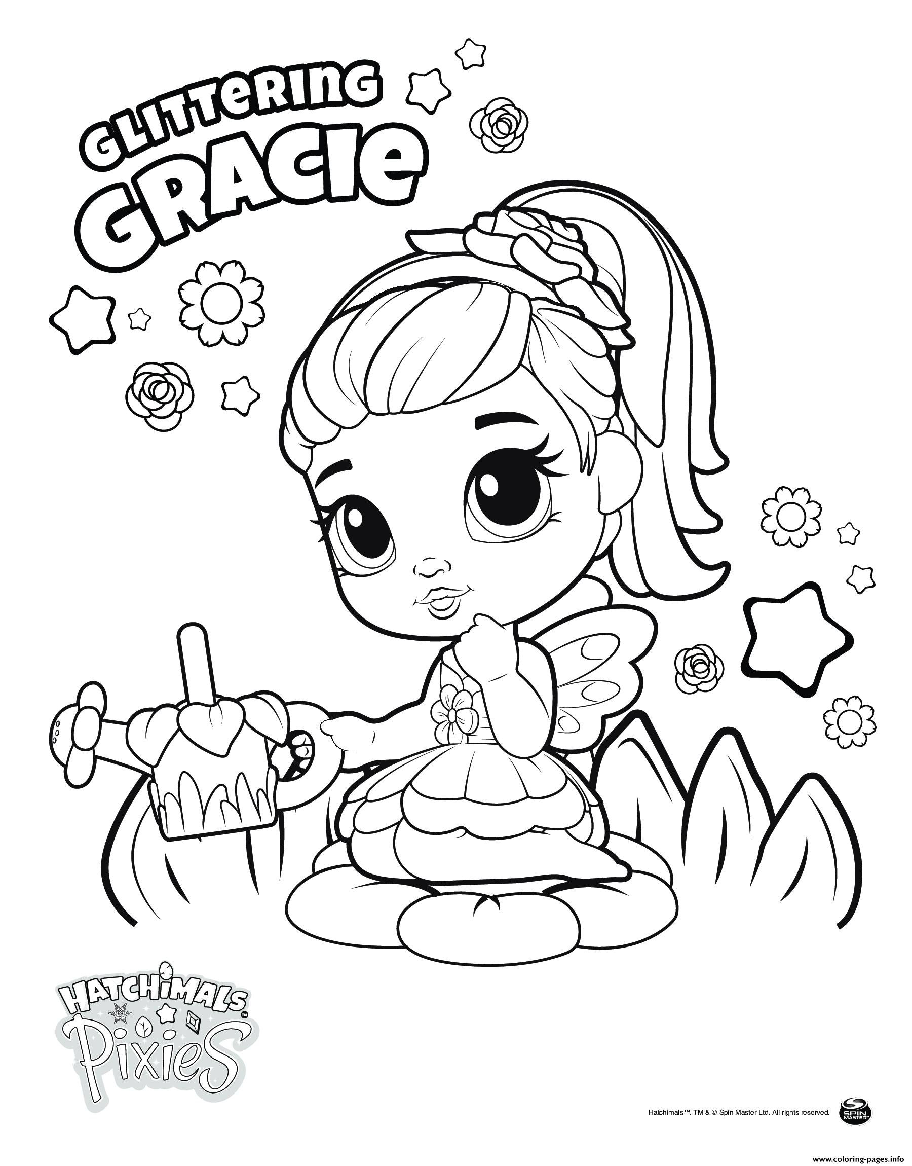 Hatchimals Pixies Girl Gracie Coloring Pages Printable