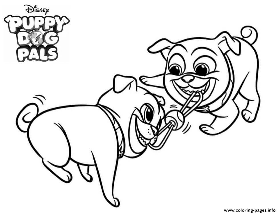 Puppy Dog Pals Dogs Playing coloring