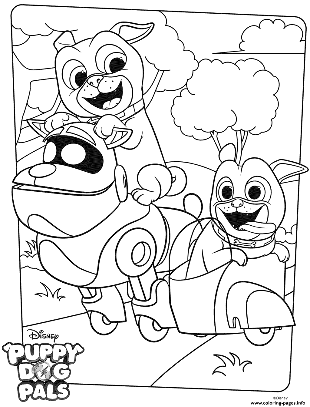 Bingo Rolly And ARF Coloring page Printable