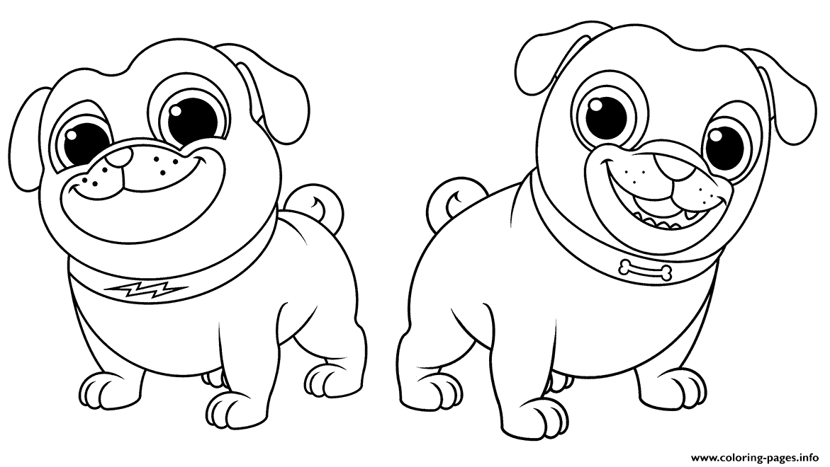 Puppy Dog Pals Two Puppies Together coloring