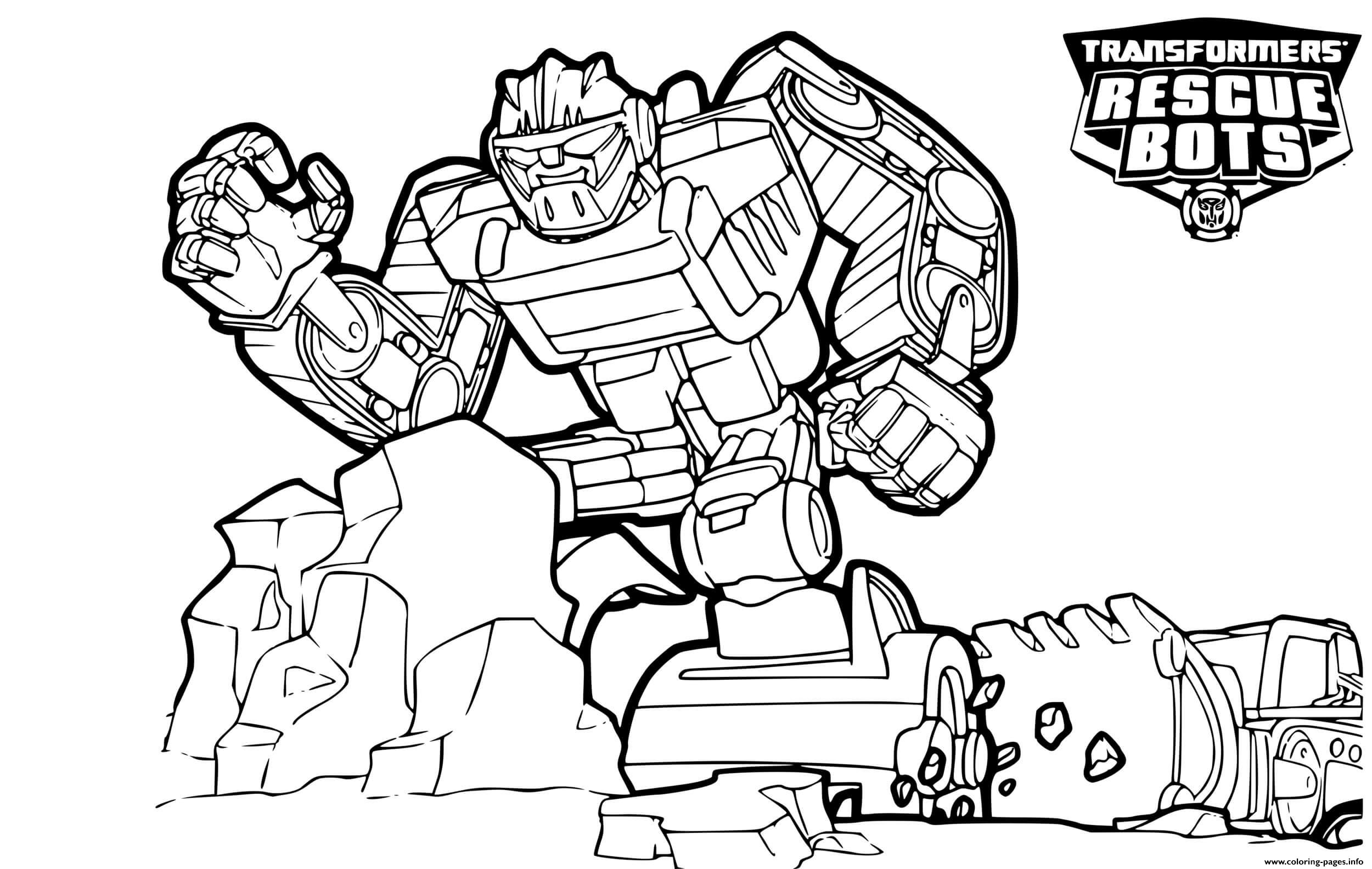 Download Transformers Rescue Bots Boulder Line Drawing Coloring ...