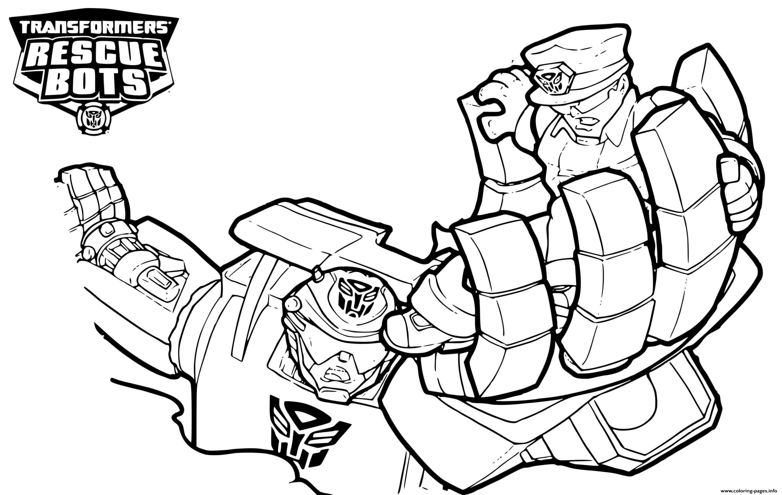 Chase From Transformers Rescue Bots Coloring page Printable