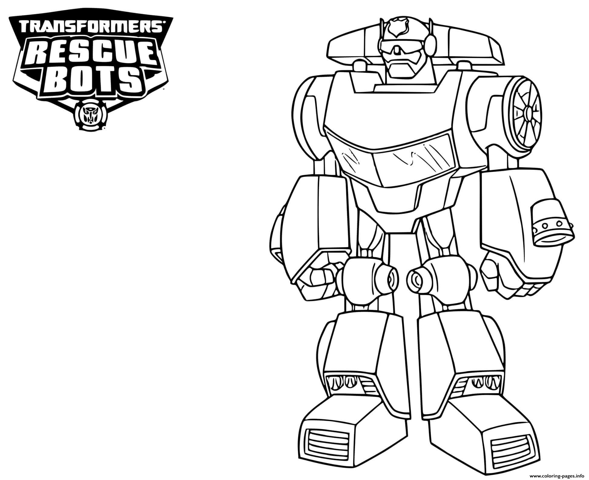 Download Transformers Rescue Bots Chase Coloring Pages Printable