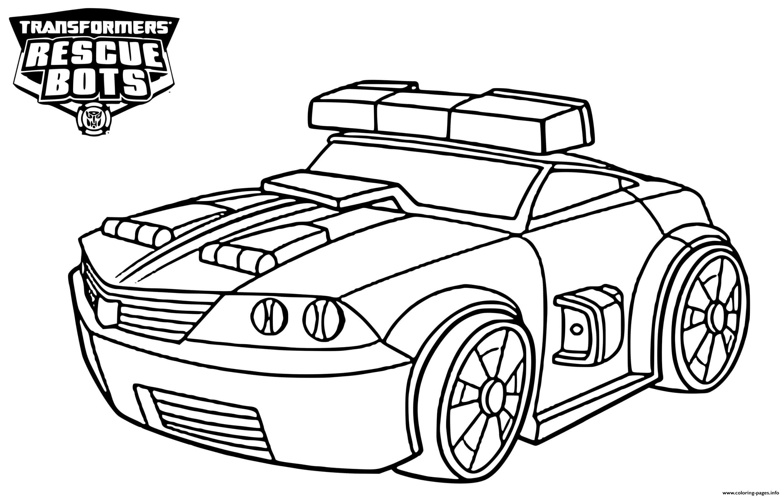 Transformers Rescue Bots The Police Bot Chase Coloring page Printable