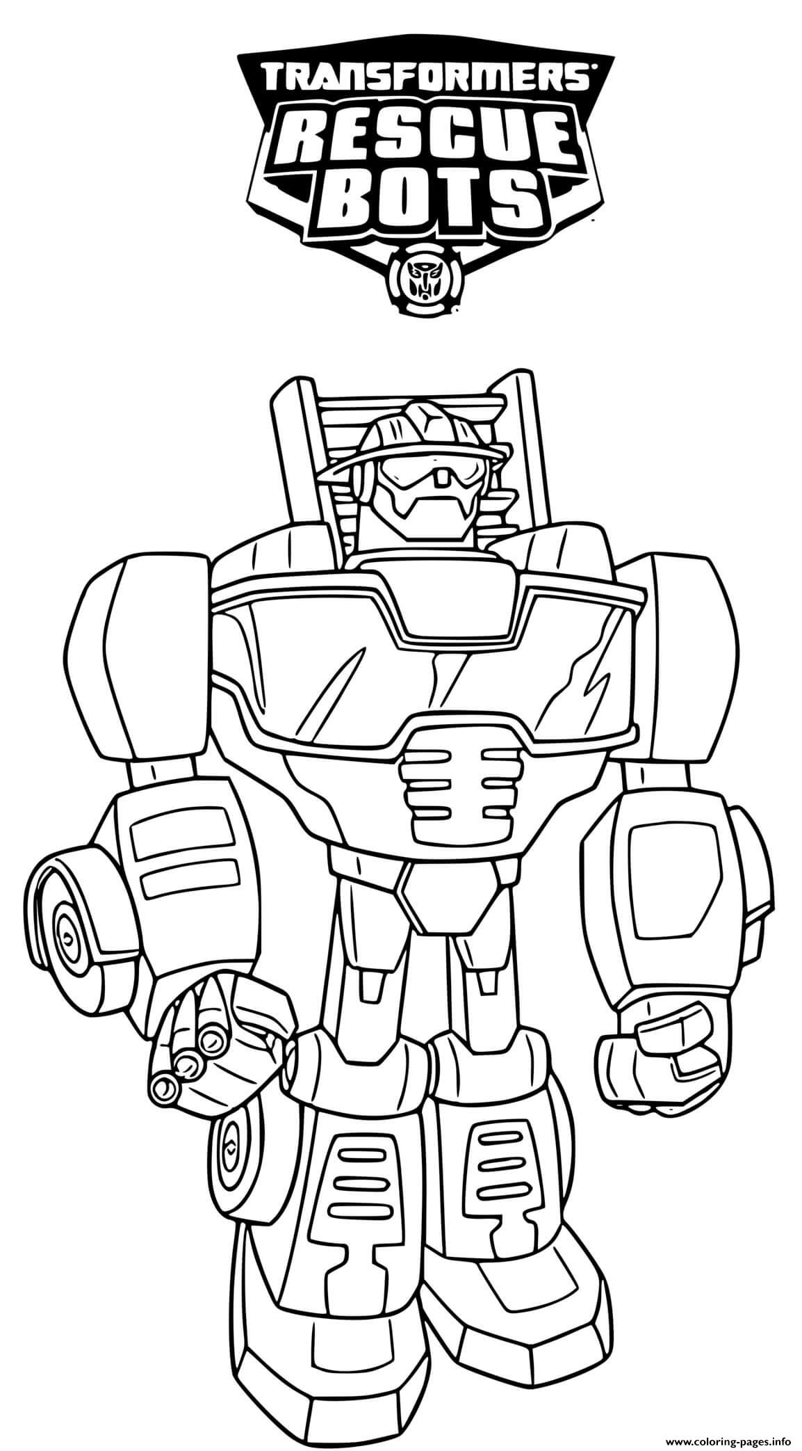 Download Transformers Rescue Bots Lineart Coloring Pages Printable