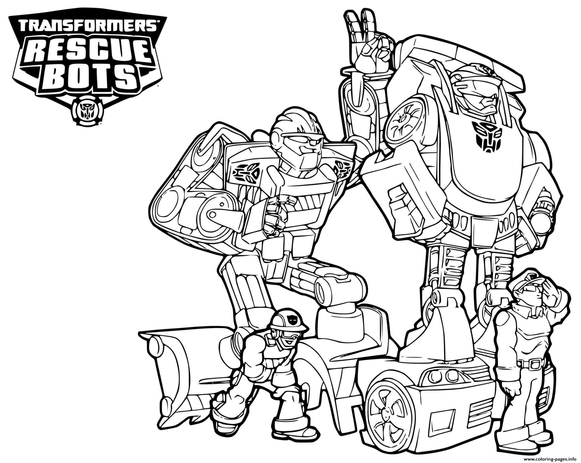 Characters From Transformers Rescue Bots Coloring Pages Printable