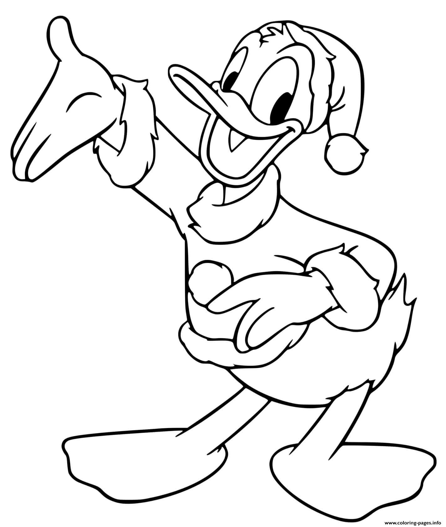 Donald Duck As Santa Claus coloring