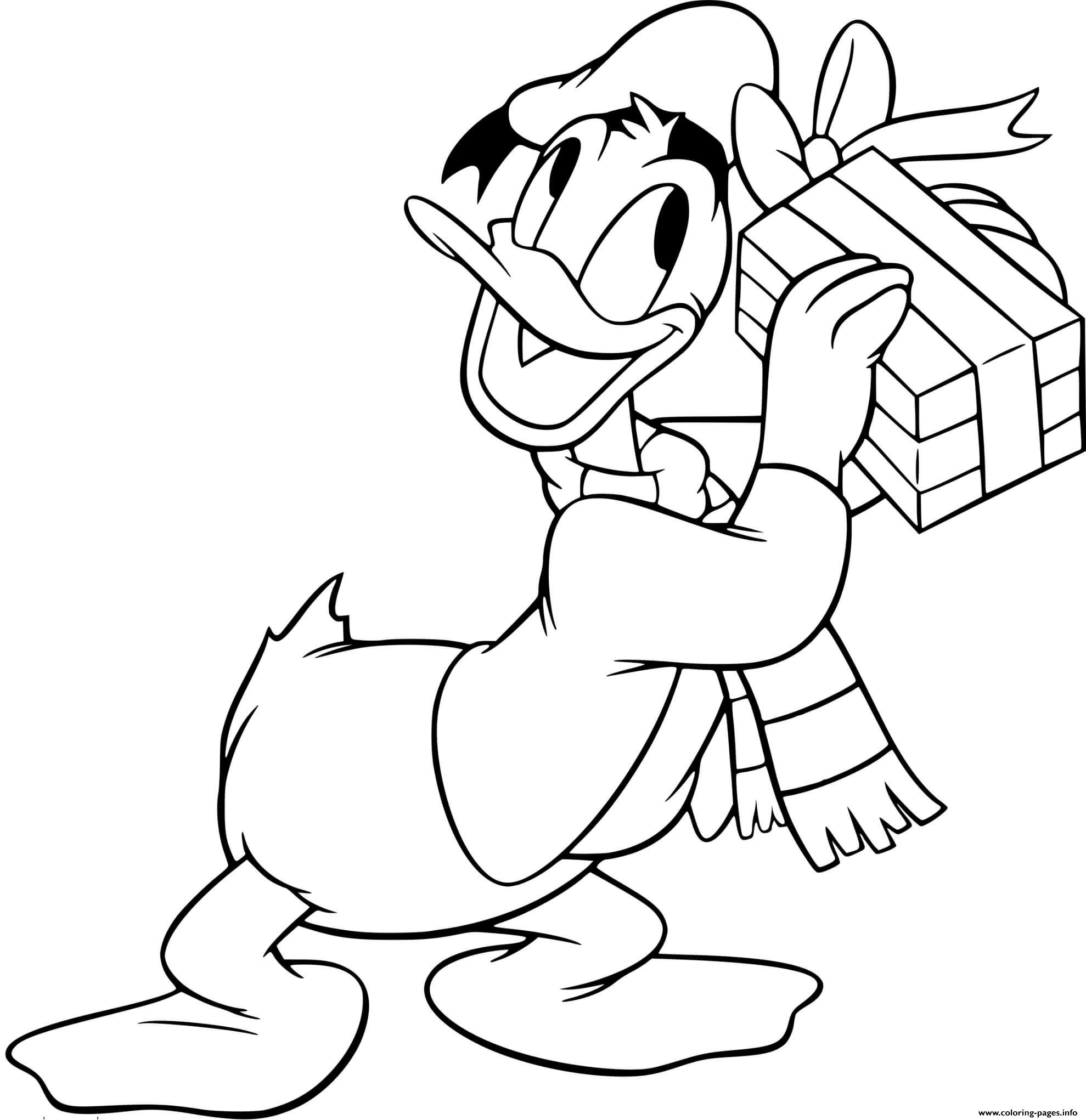 Donald Ducks Present coloring