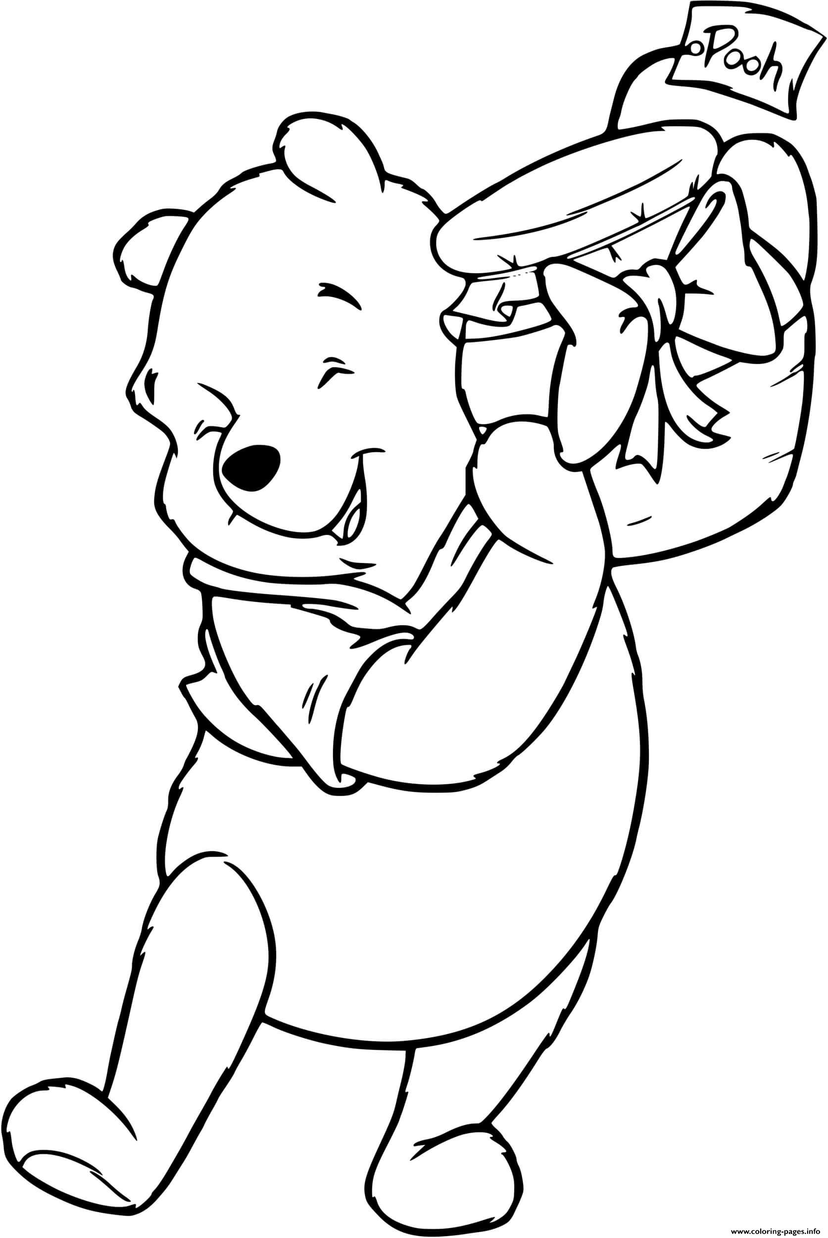 Winnie The Pooh Present Coloring page Printable