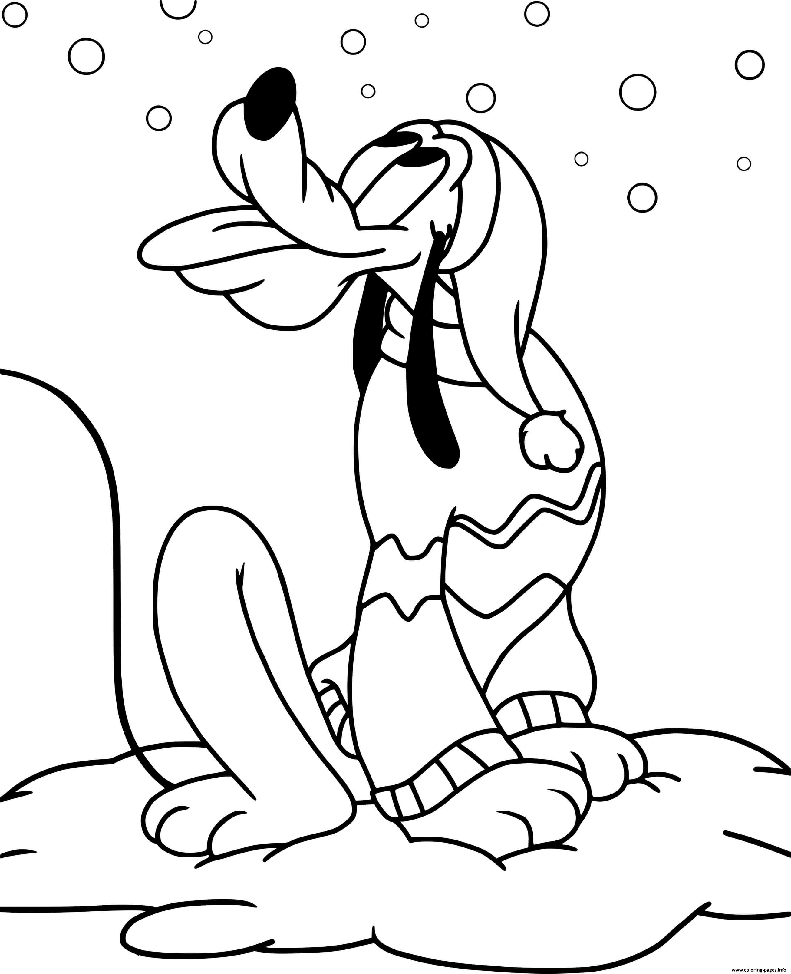 Pluto Eating Falling Snow coloring
