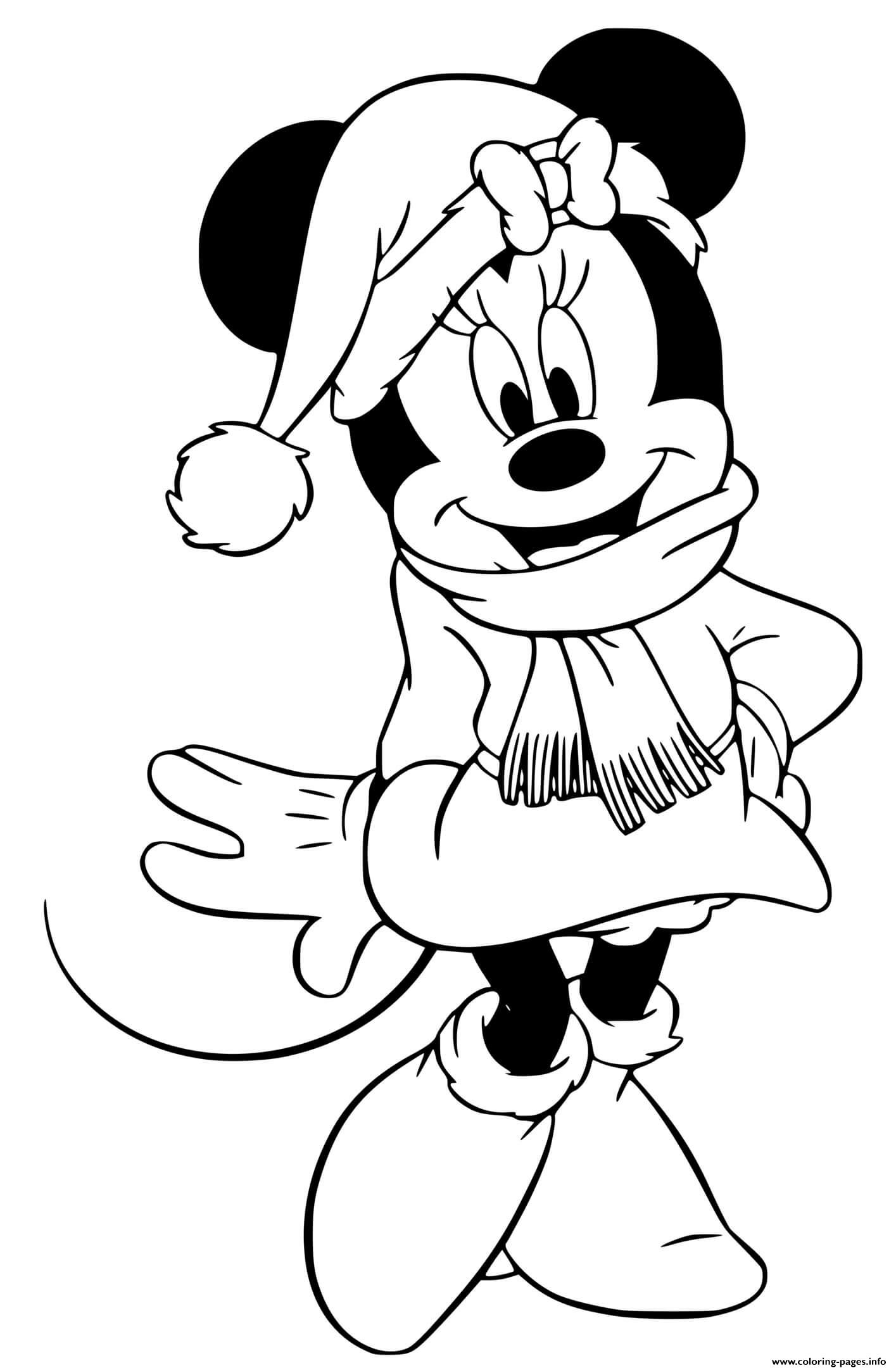Minnie All Bundled Up Coloring Pages Printable
