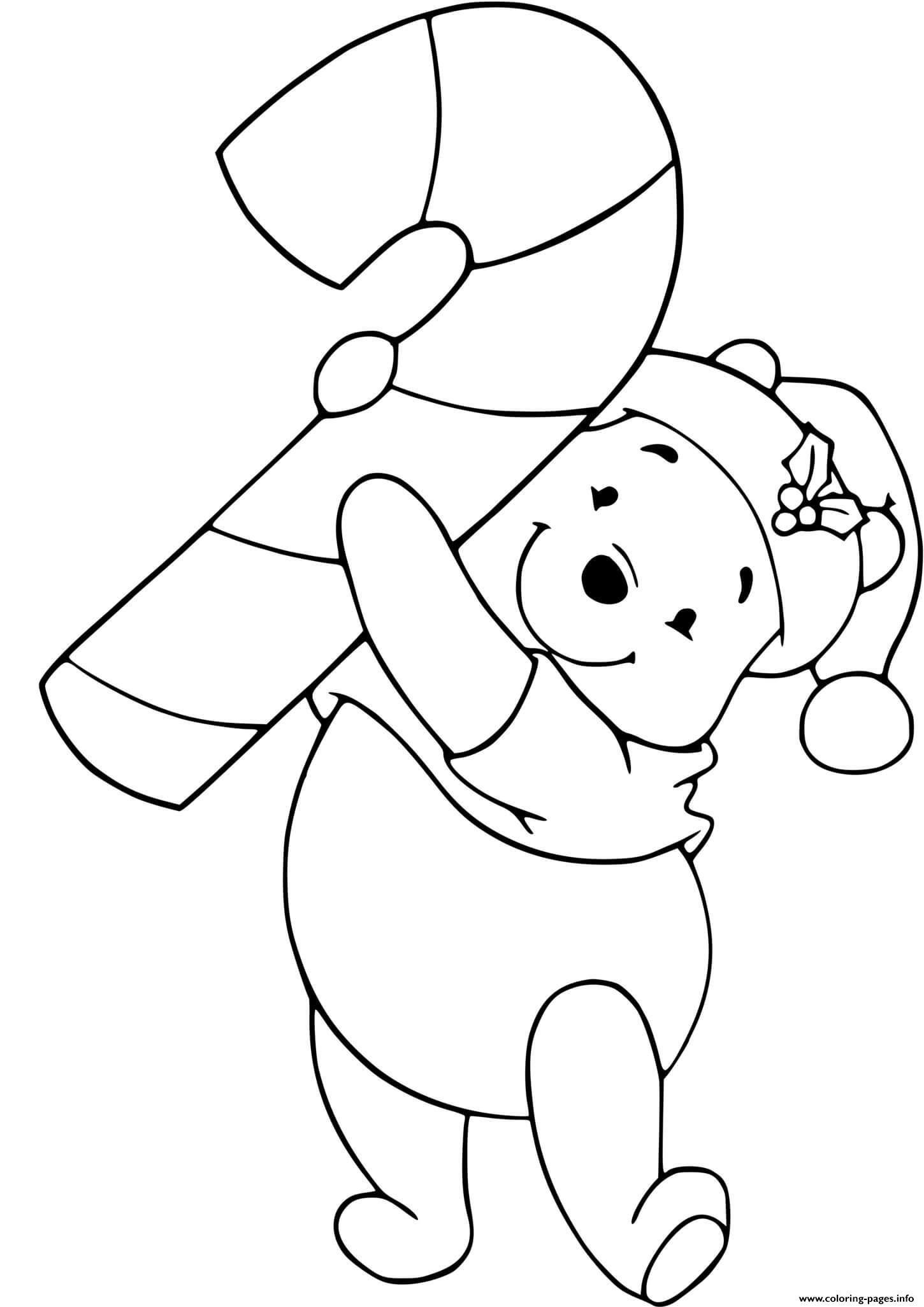 Winnie Candy Cane coloring