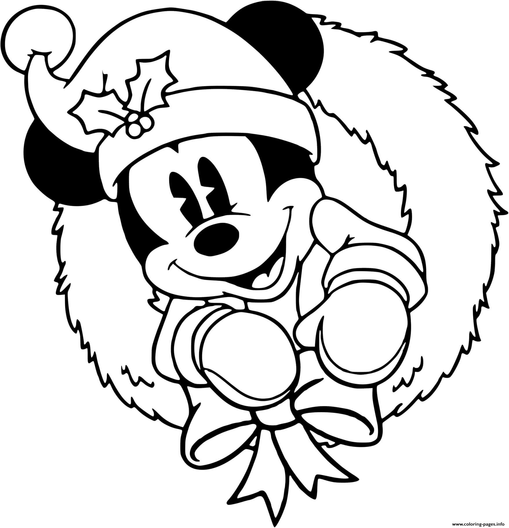Classic Mickey In A Wreath coloring