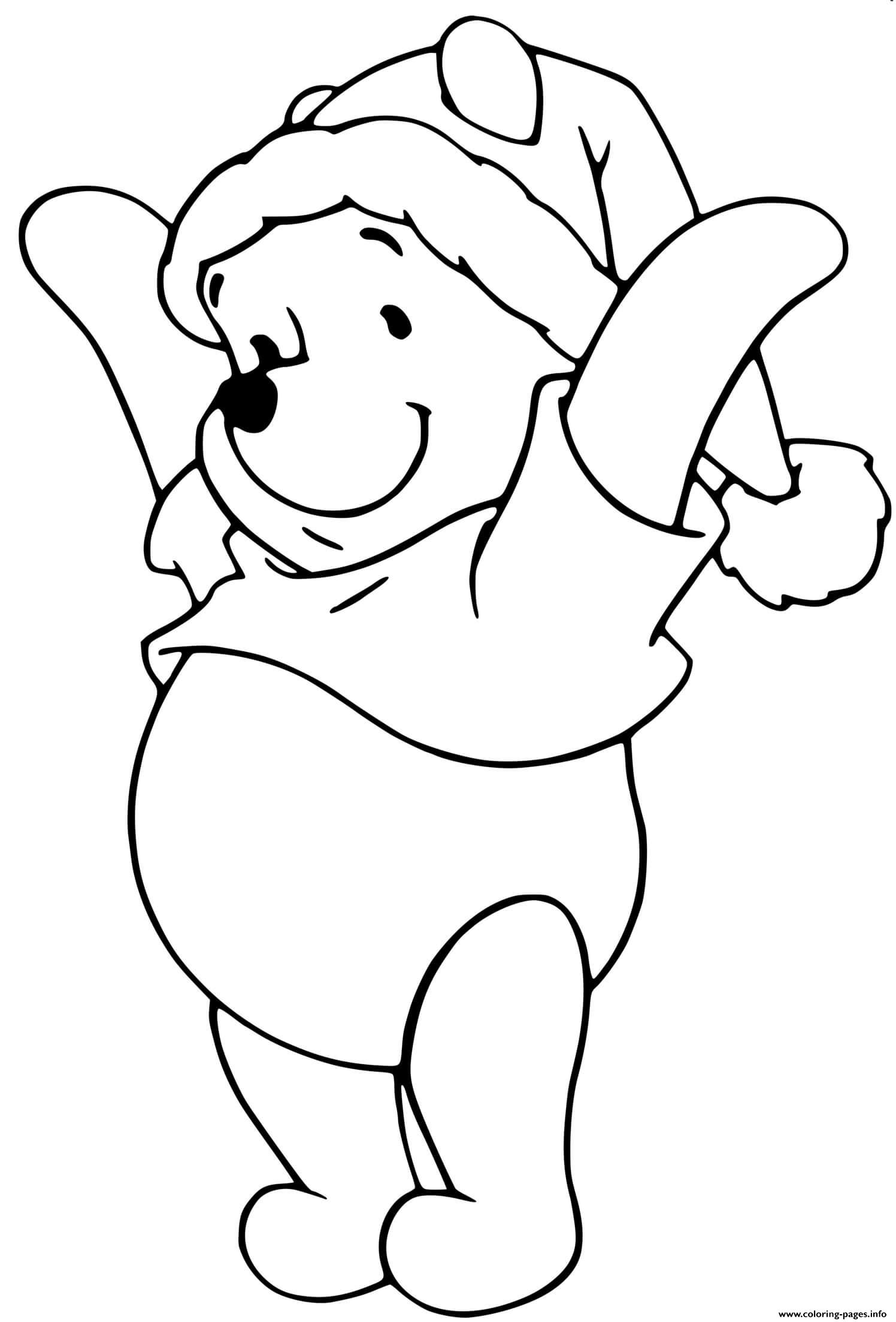 Winnie The Pooh As Santa Claus coloring