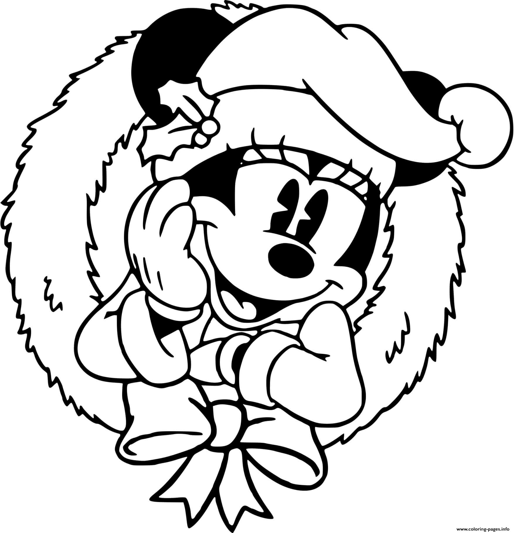 Classic Minnie In A Wreath coloring