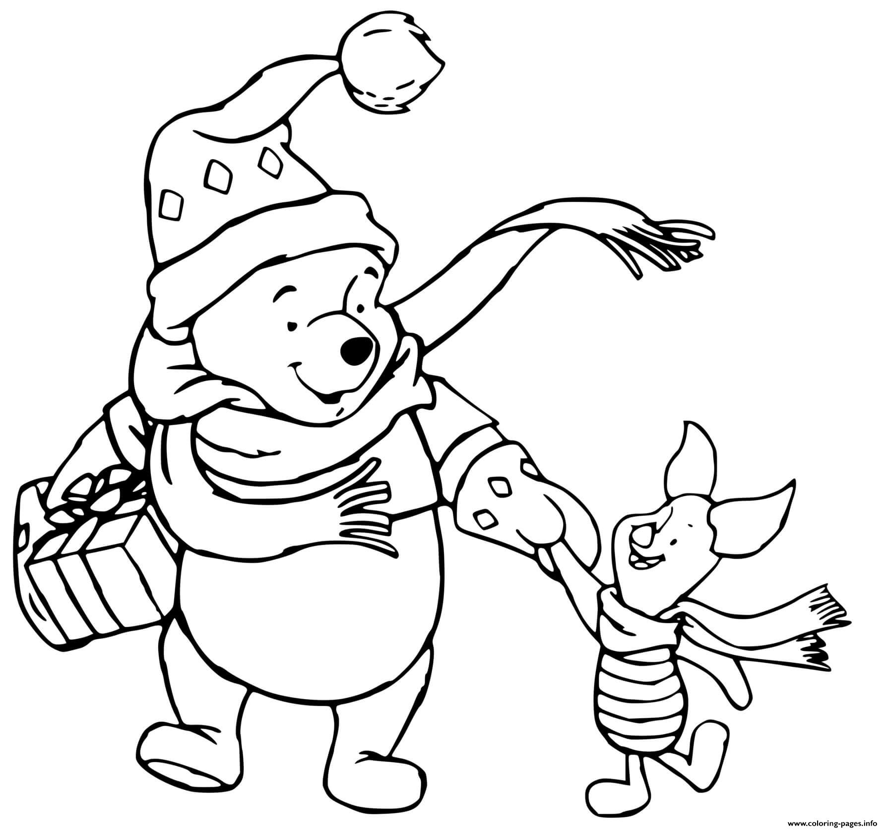 Pooh Piglet Hand In Hand coloring