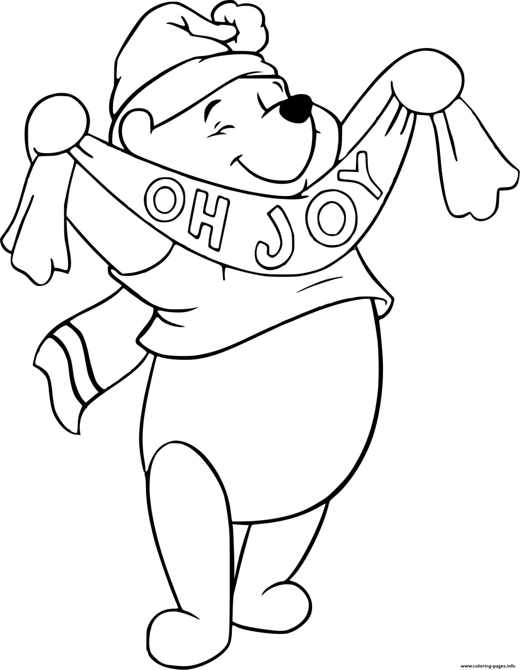 Winnie Holding Up Banner coloring