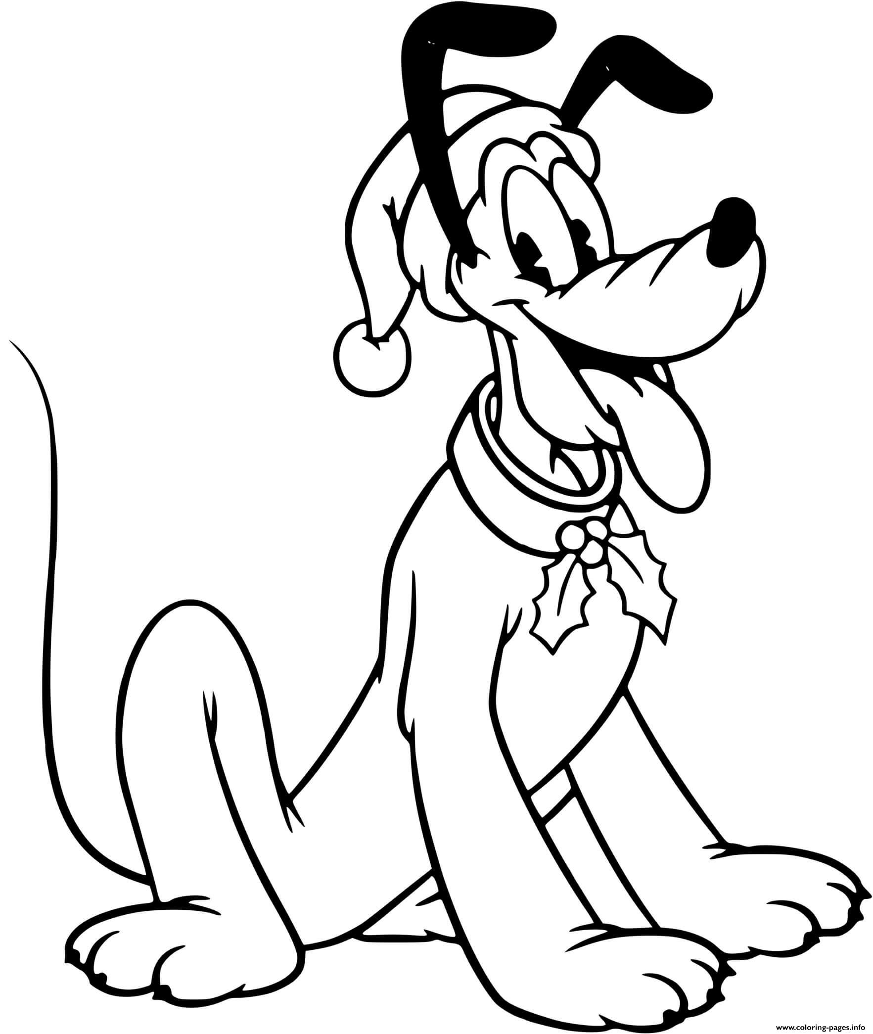 Pluto Wearing Hat And Festive Collar coloring