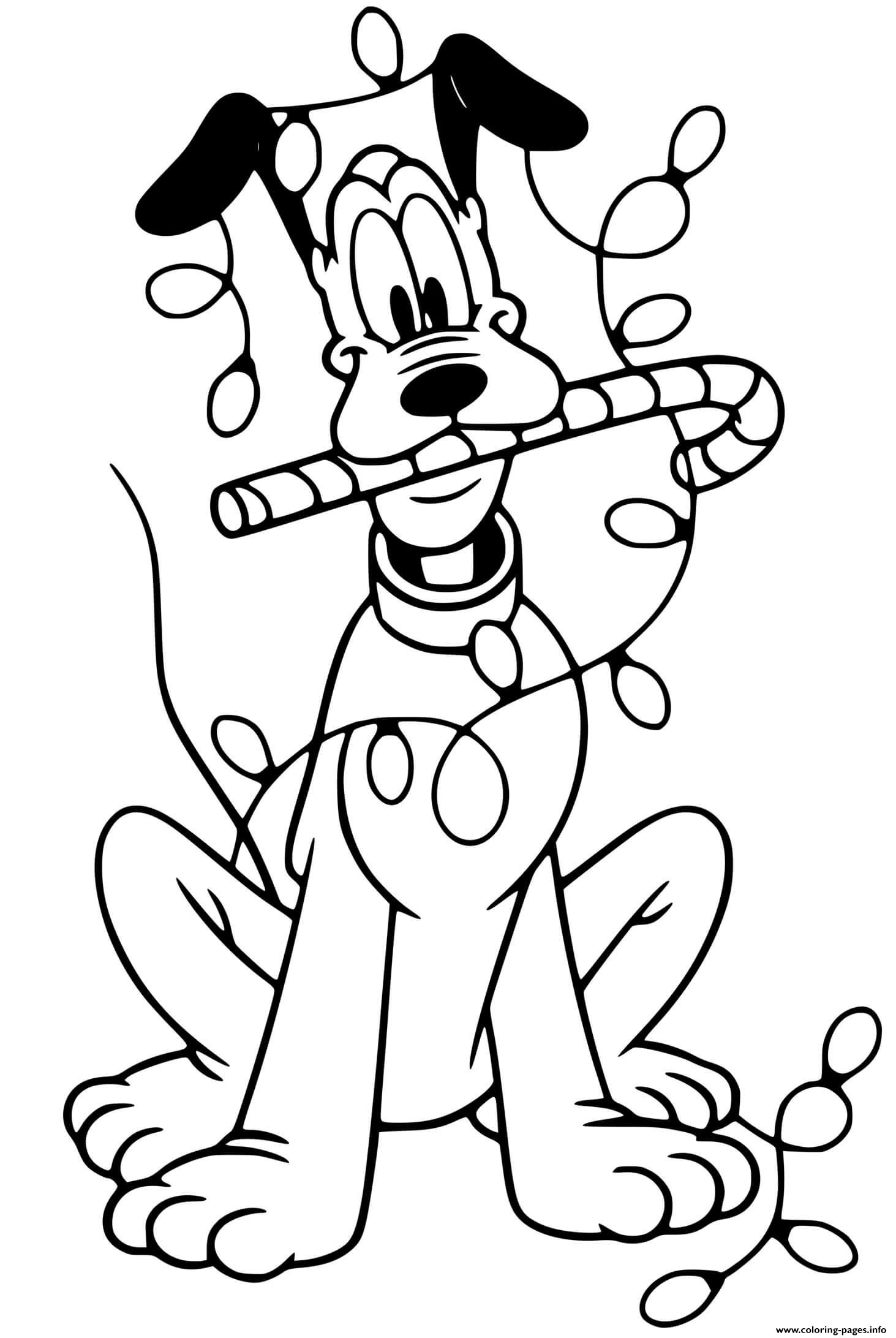 Pluto Compagnon Canin De Mickey Est Pret Pour Noel coloring