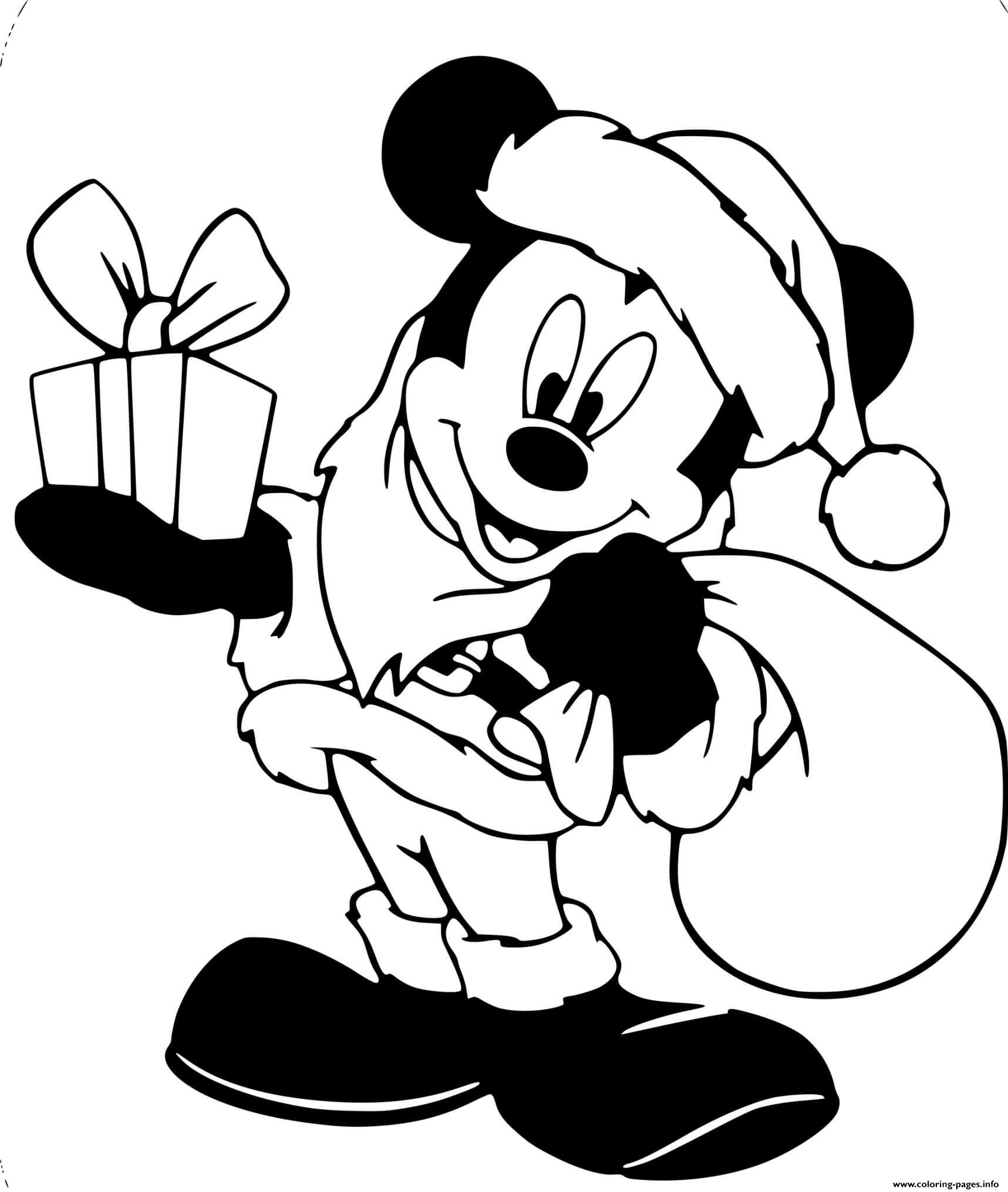 Mickey Mouse As Santa Claus coloring