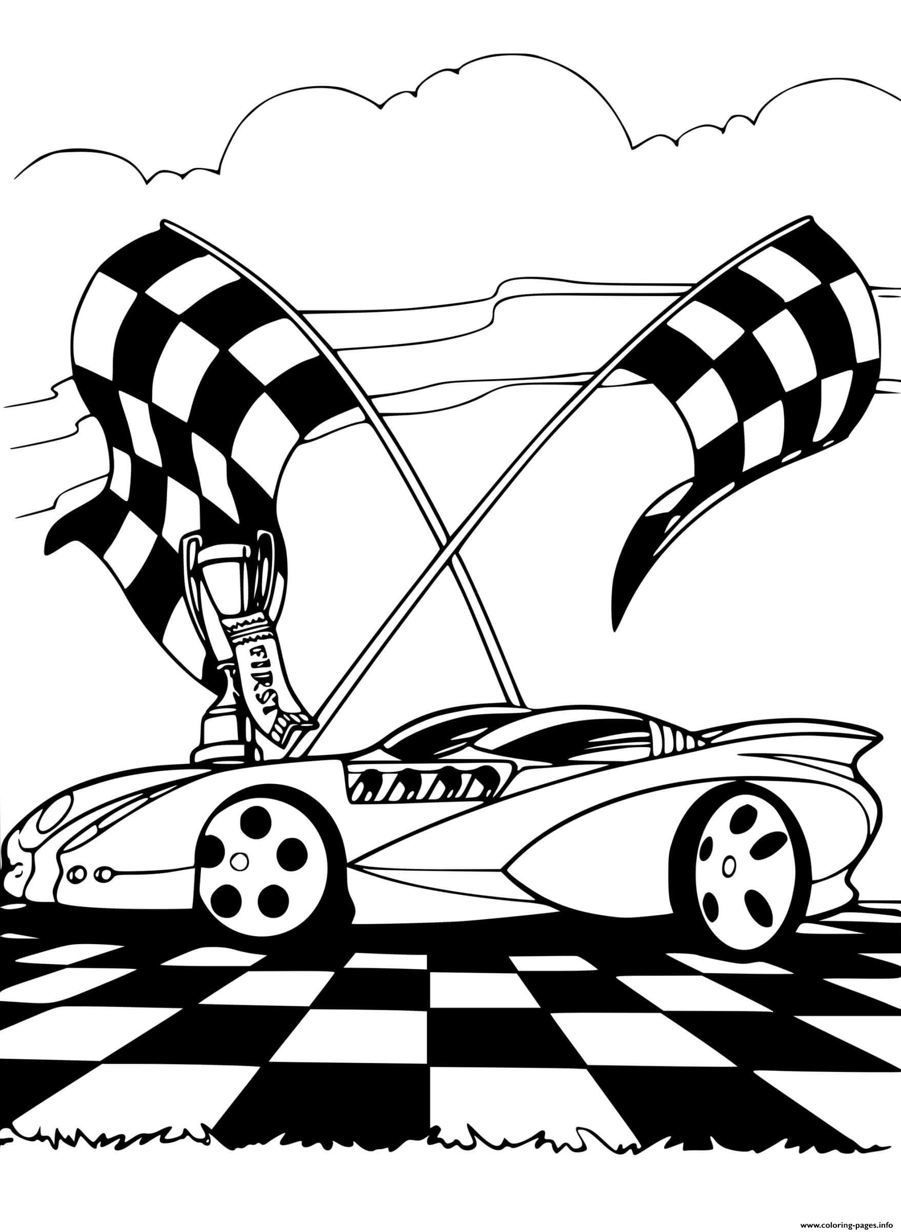 Racing Track Car Coloring Pages Printable