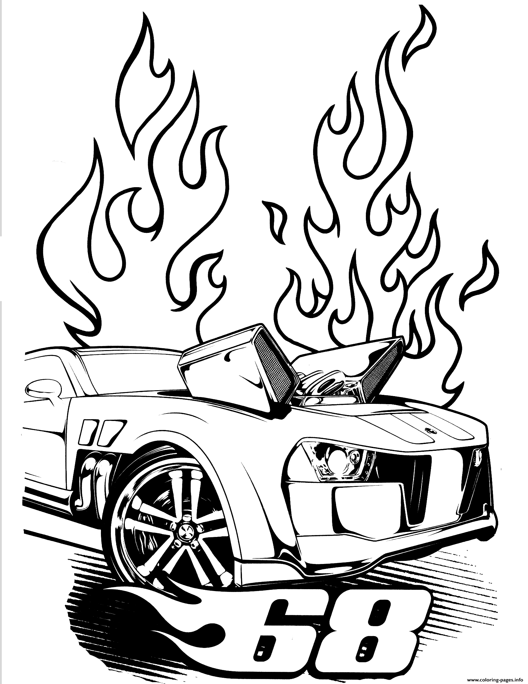 Hot Wheels Pontiac G8 Coloring Page Printable