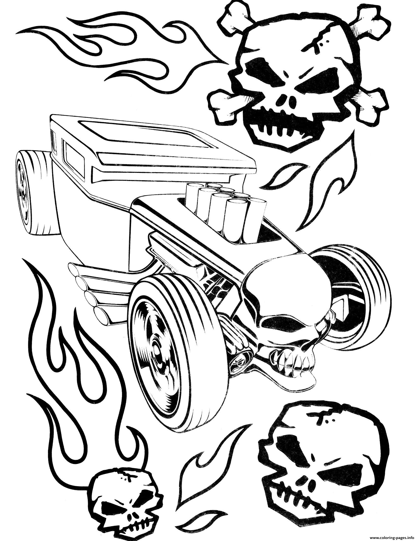 Hot Wheels Skulls Coloring Pages Printable
