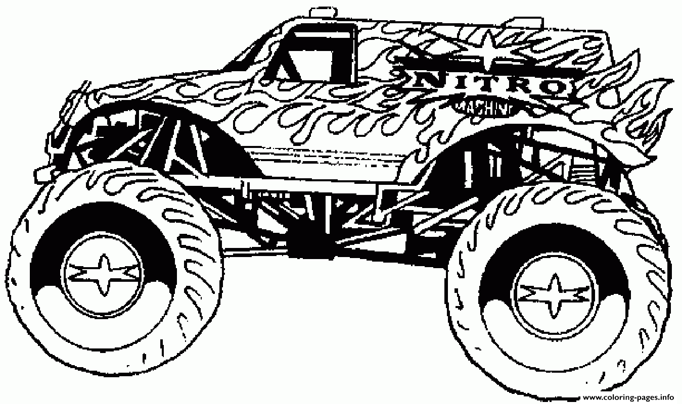 Hot Wheels 4x4 Nitro Coloring page Printable