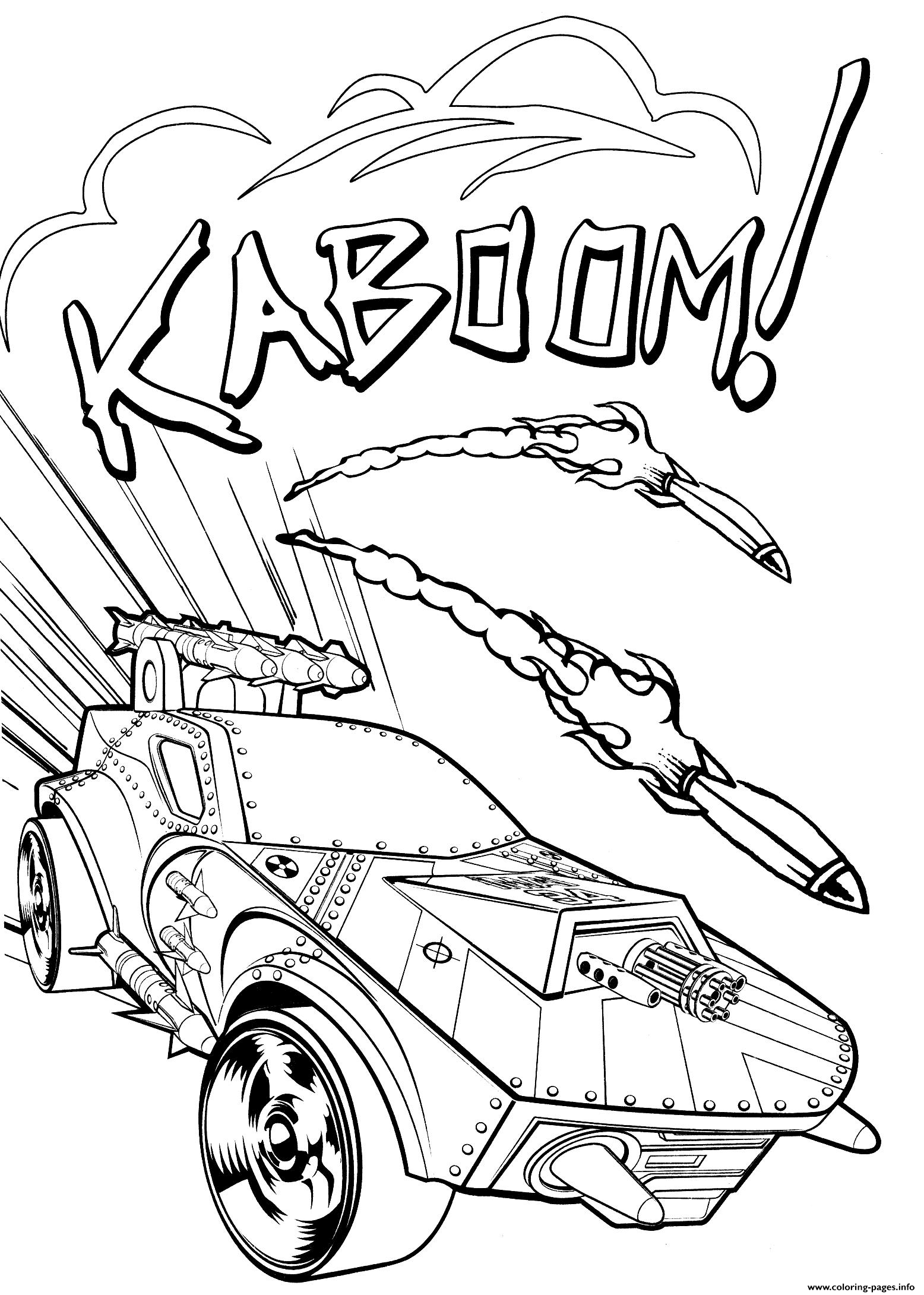 Hot Wheels Kaboom coloring