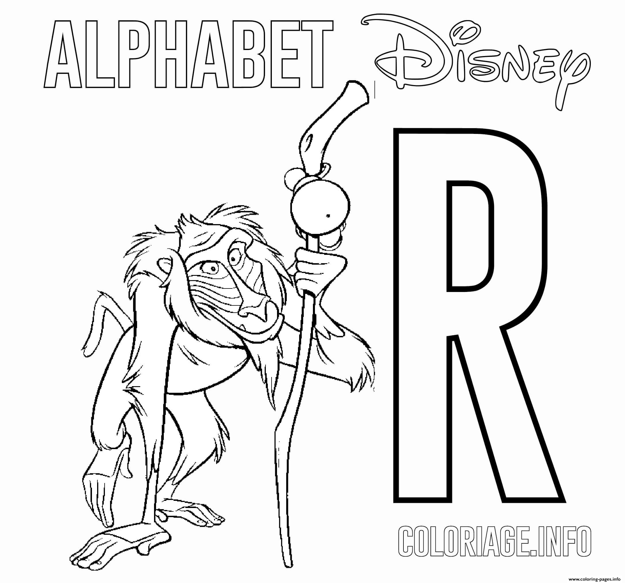 R For Rafiki Lion King coloring