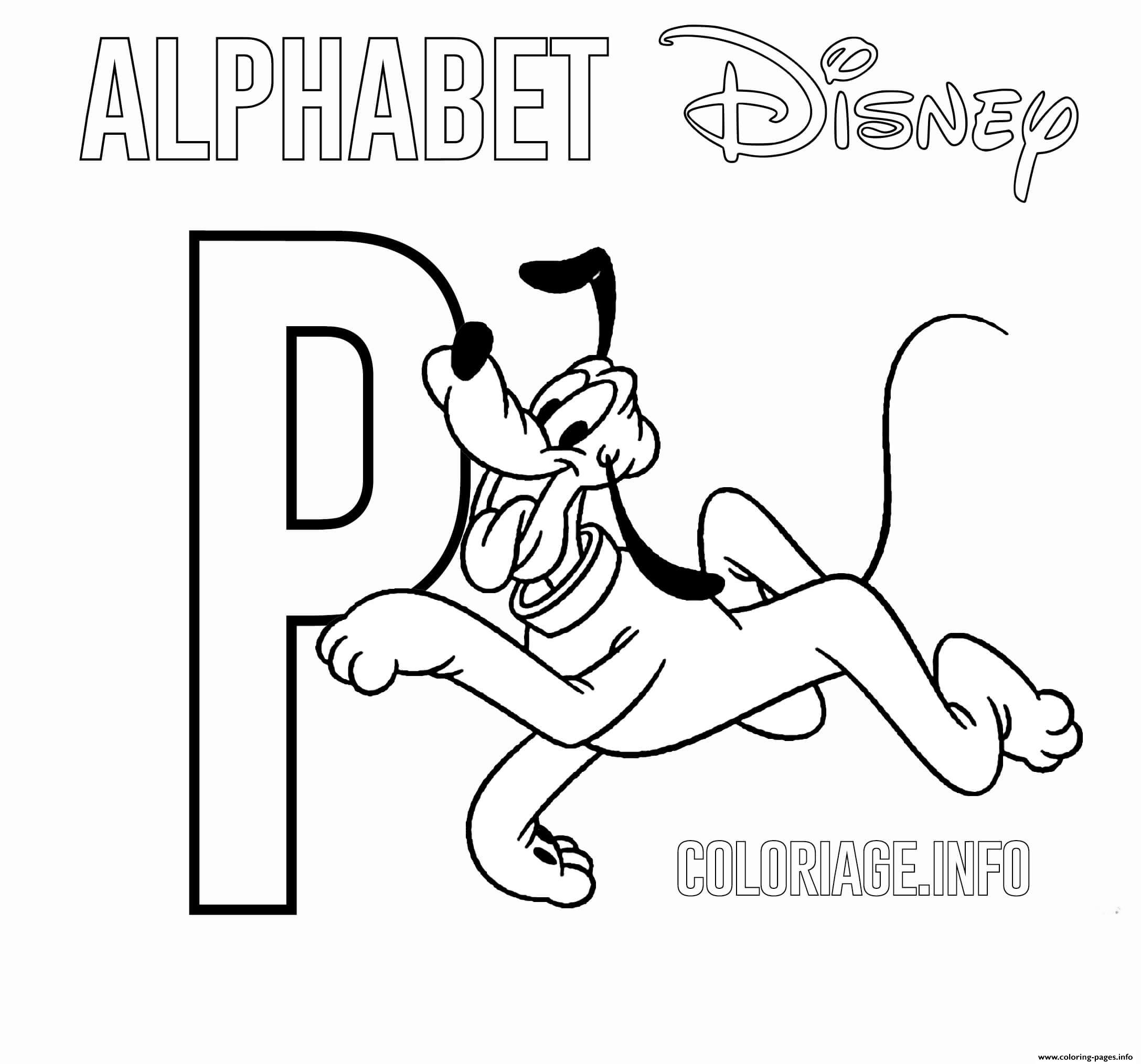 P For Pluto Disney coloring