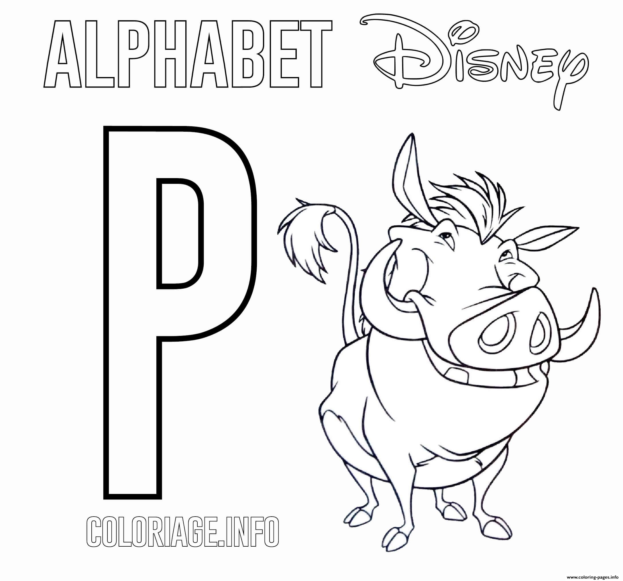 P For Pumbaa coloring