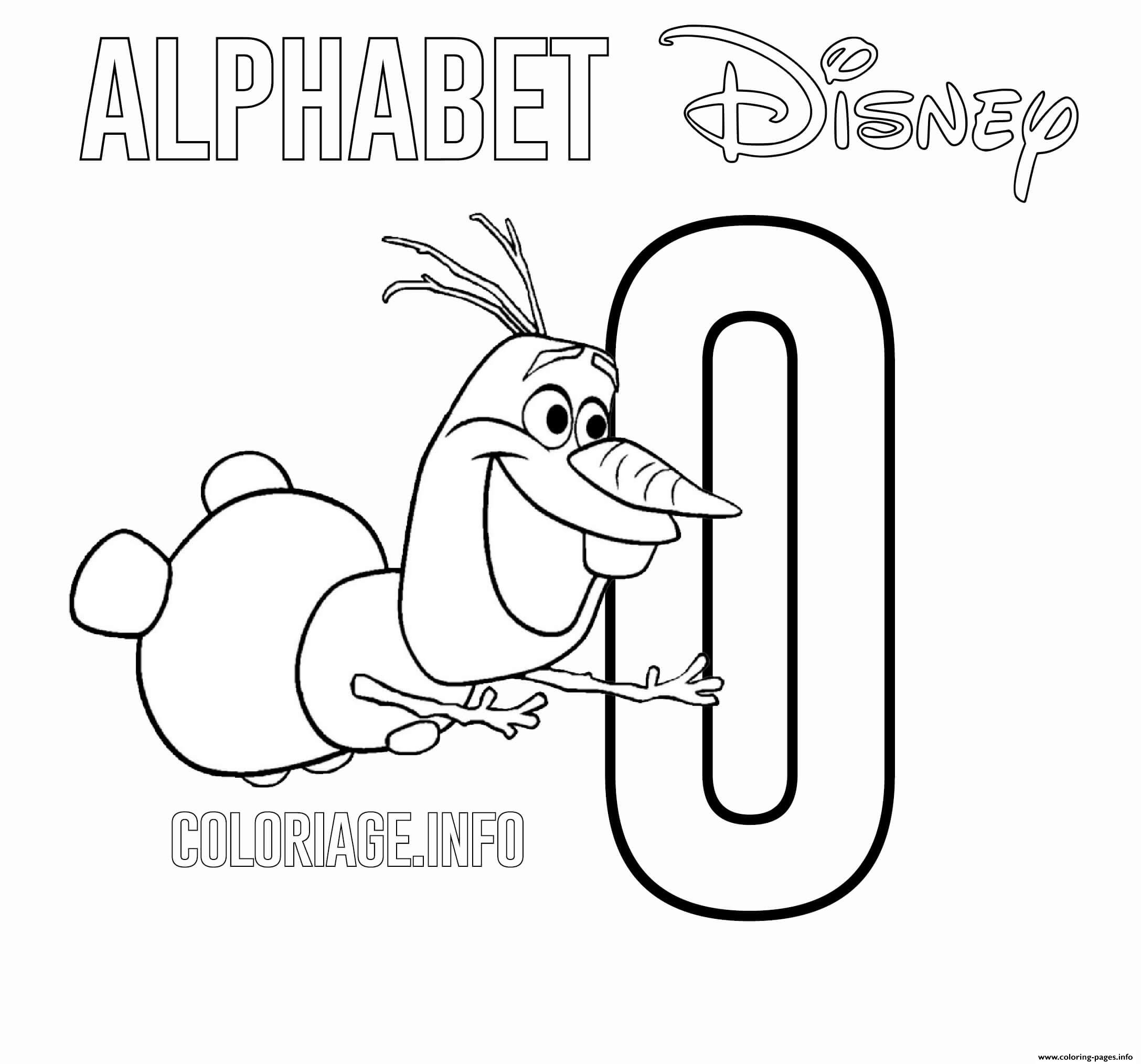 O For Olaf Frozen Disney coloring