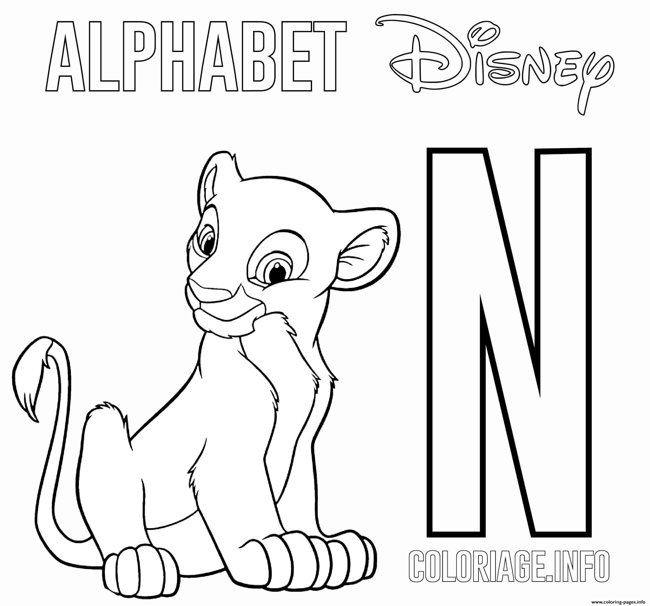 N For Nala From Lion King Disney coloring