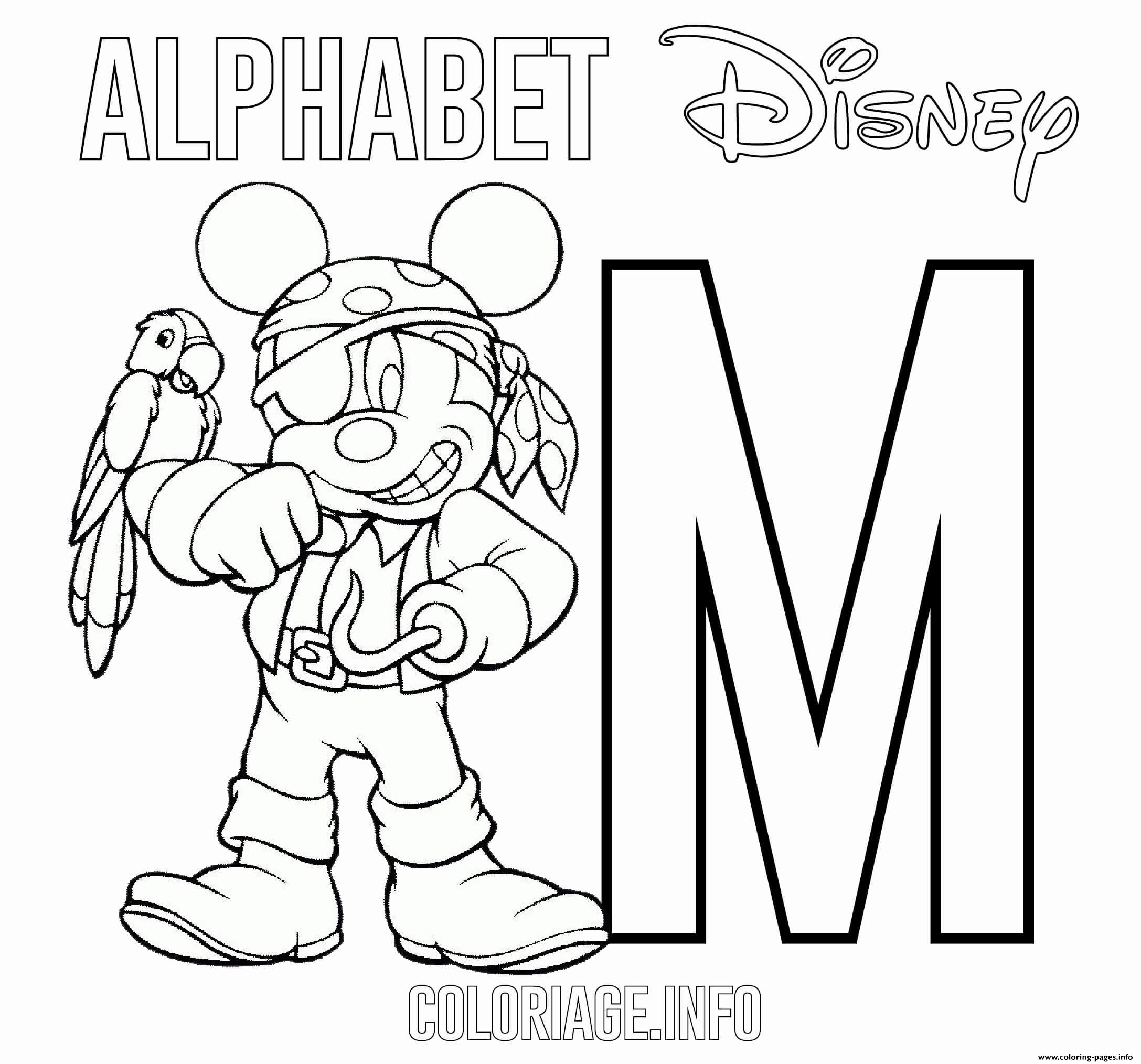 M For Mickey Mouse Pirate Disney coloring