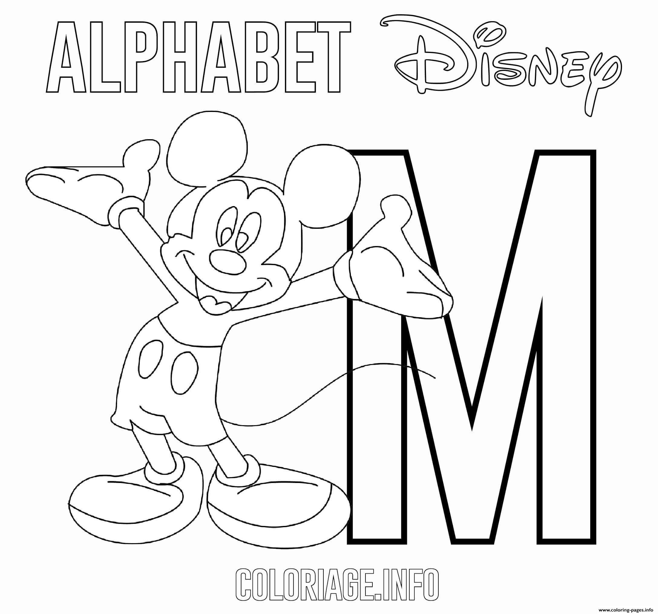 M For Mickey Mouse Disney coloring
