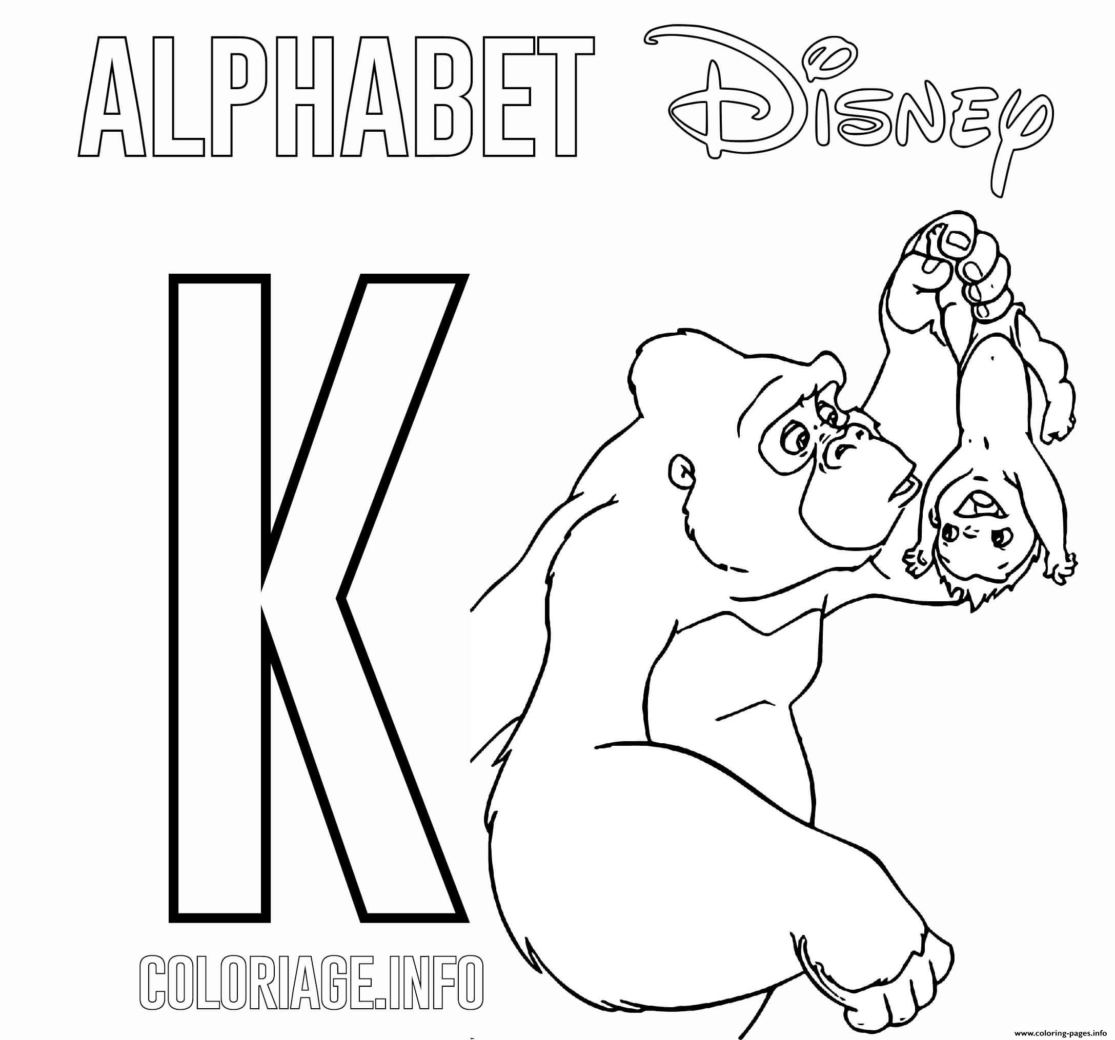 K For Kala From Tarzan coloring