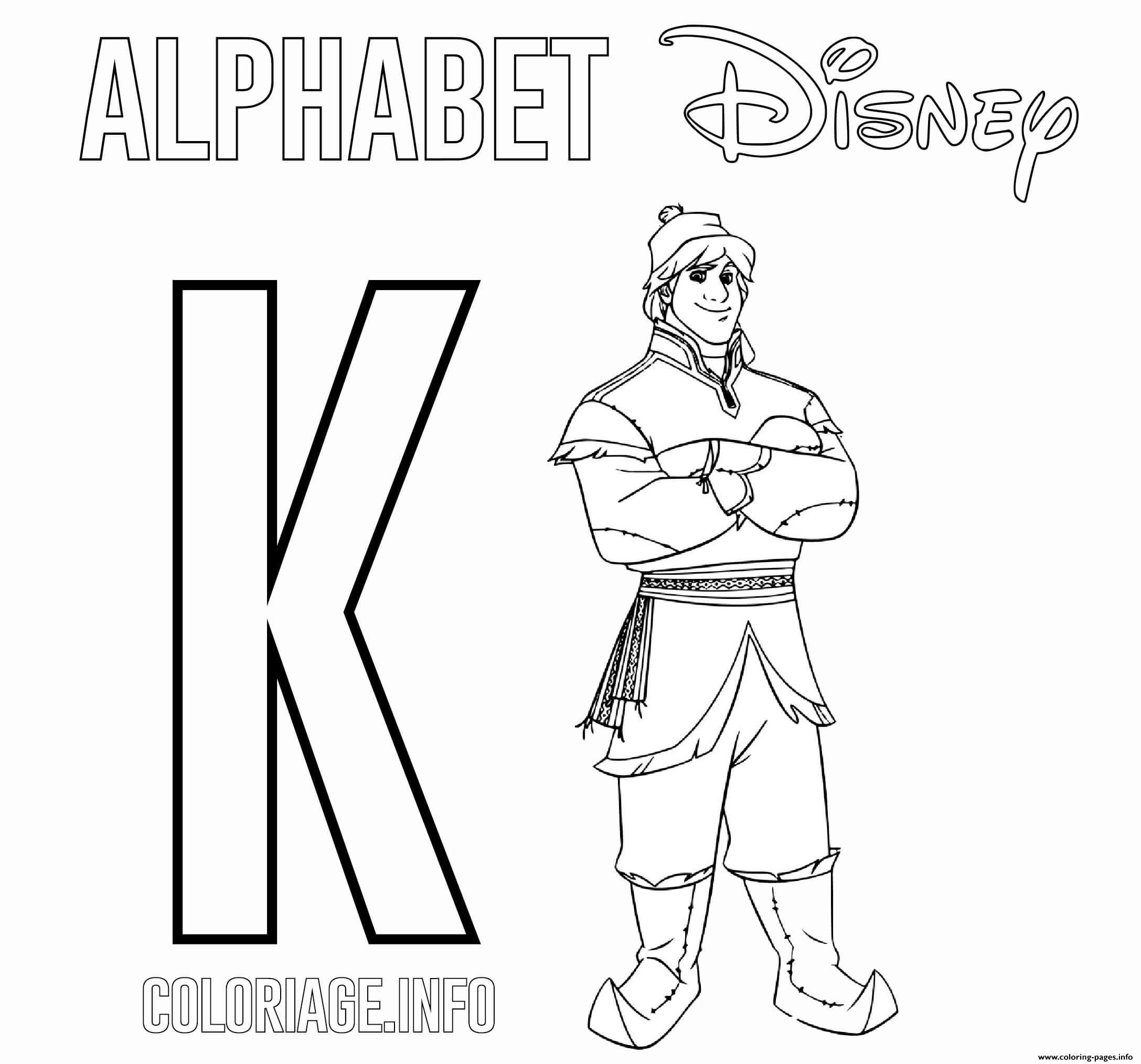 K For Kristoff From Frozen coloring