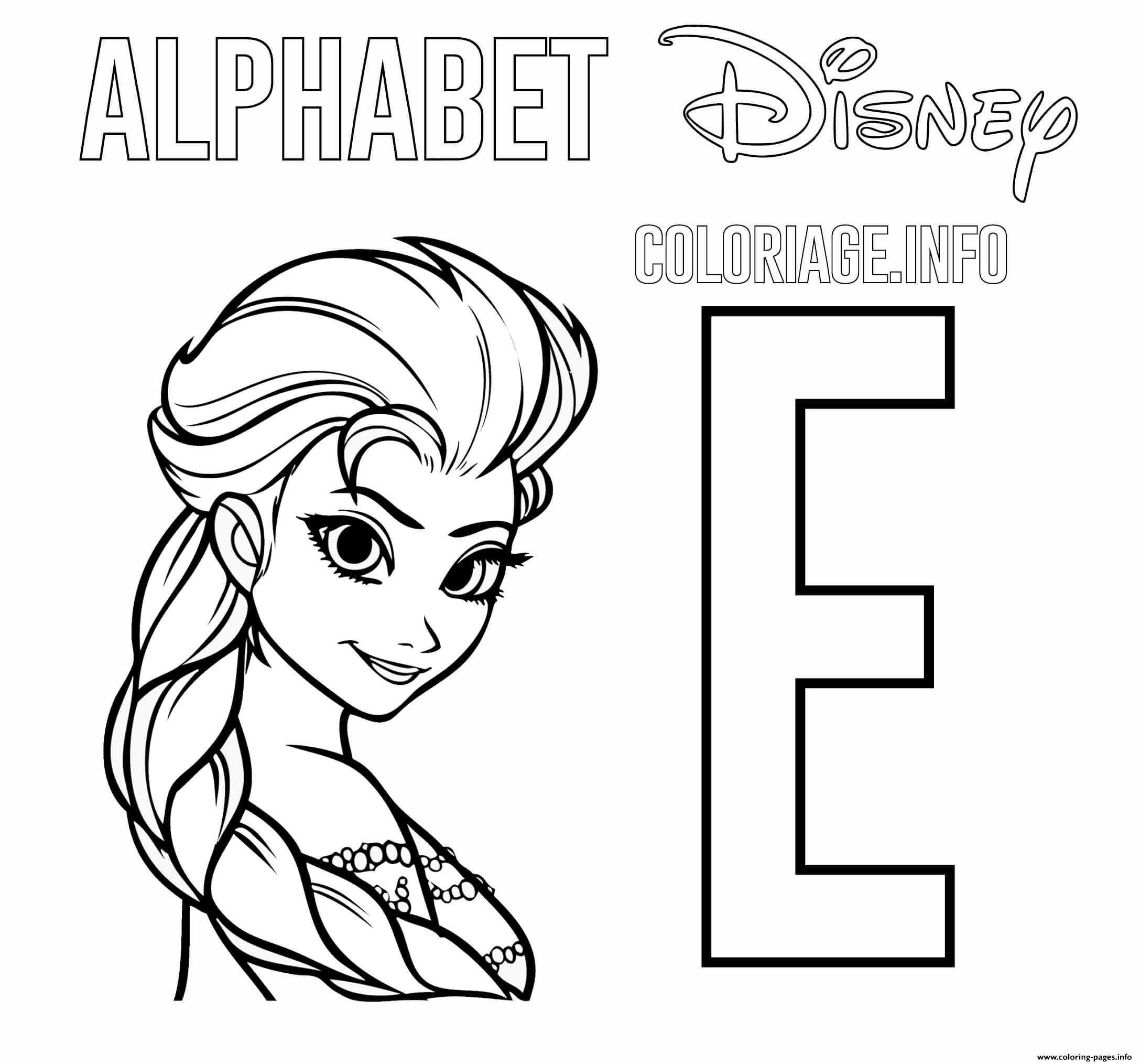 E For Elsa coloring