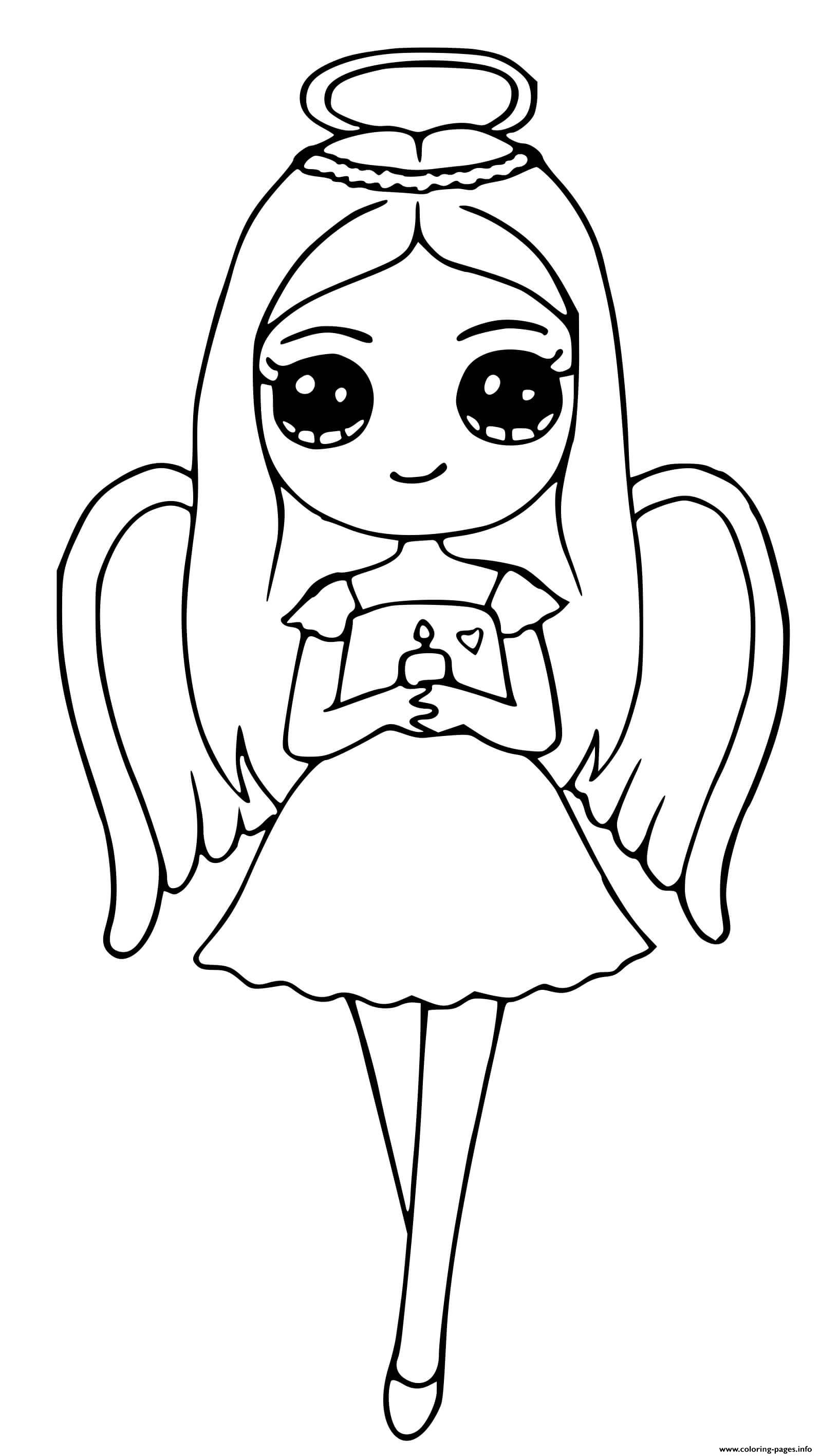 Download Angel Cute Girl Coloring Pages Printable