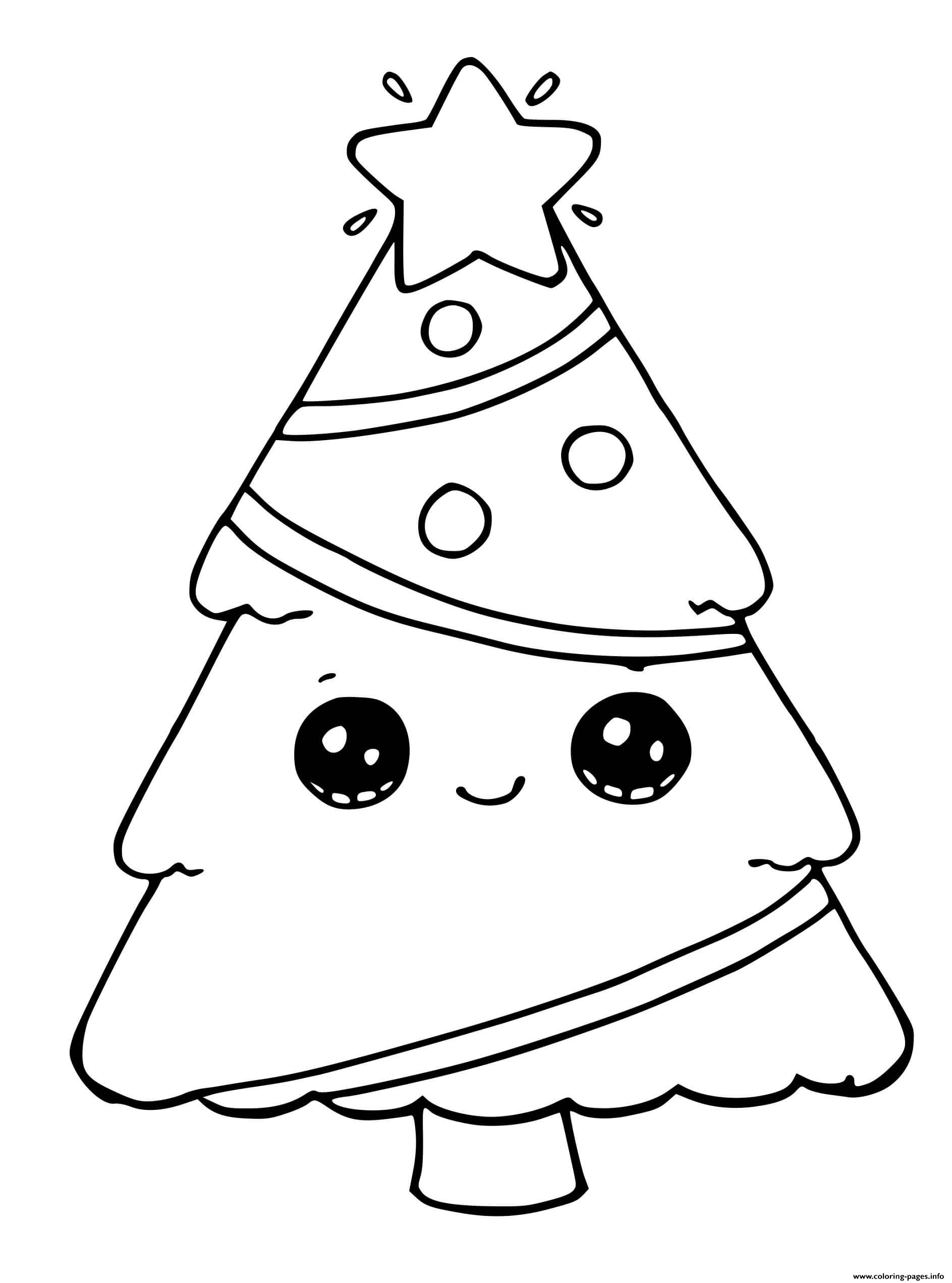 Christmas Tree Star Easy coloring