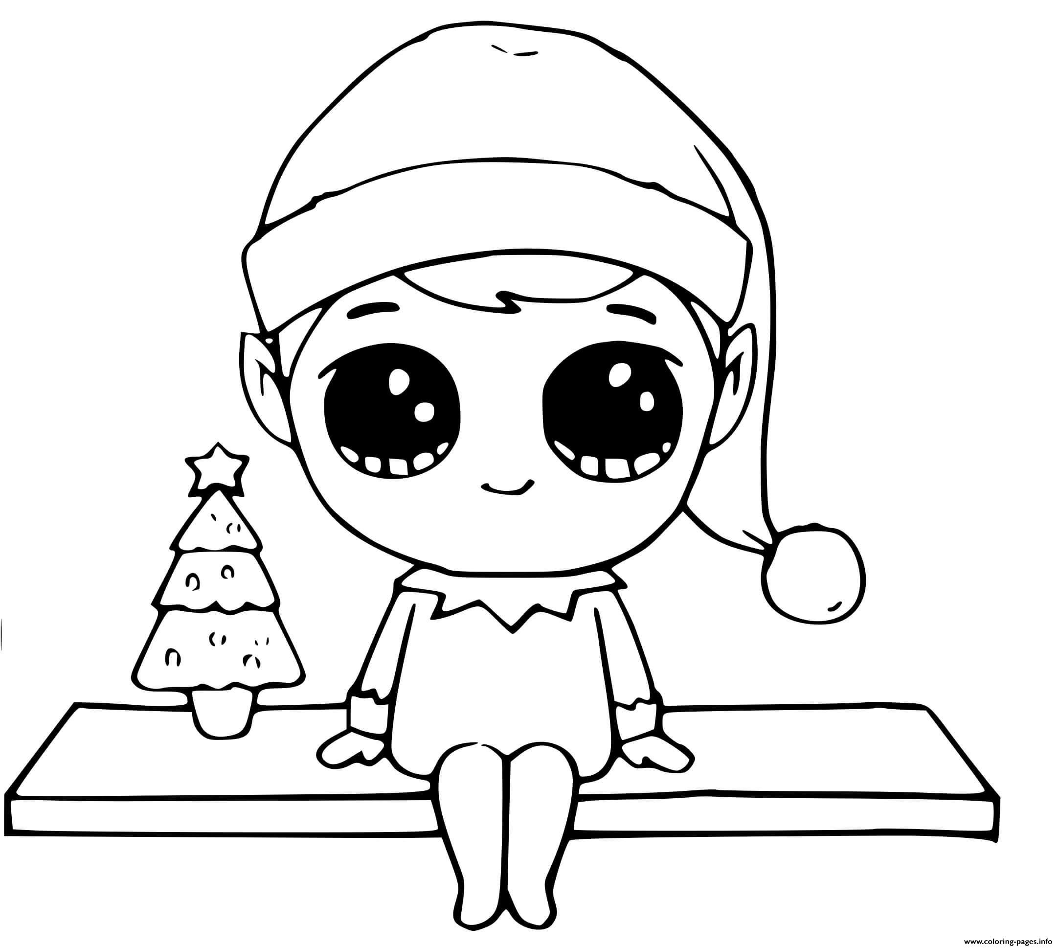 Elf On The Shelf Easy Coloring Pages Printable