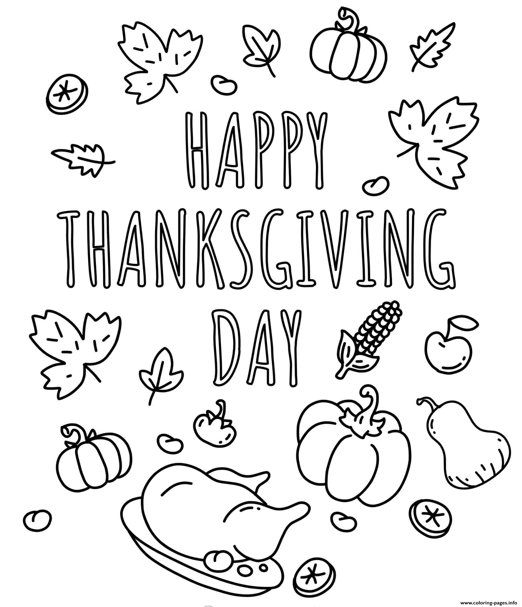 cute happy thanksgiving coloring pages