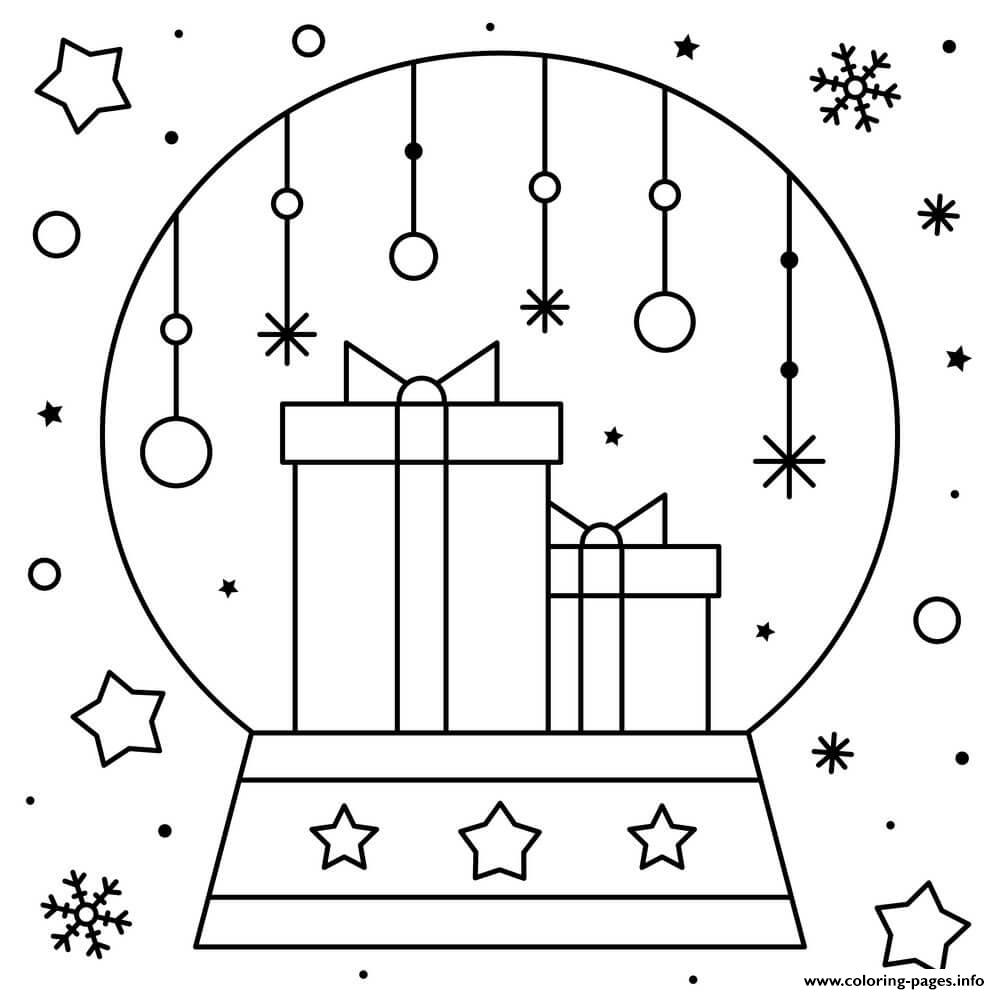 Cute Snow Globe Christmas Gifts coloring