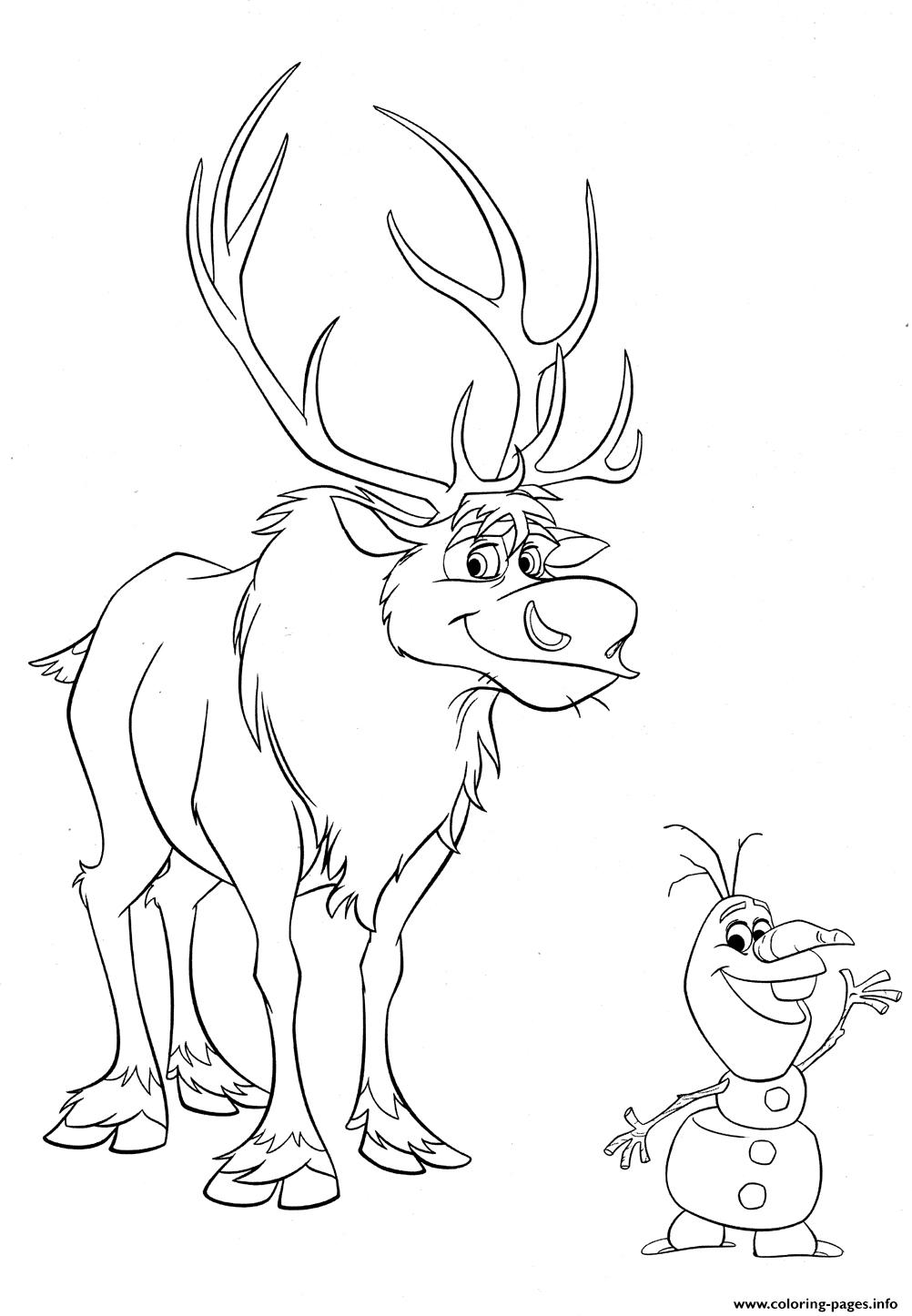 Sven And Olaf Best Friend Coloring Pages Printable