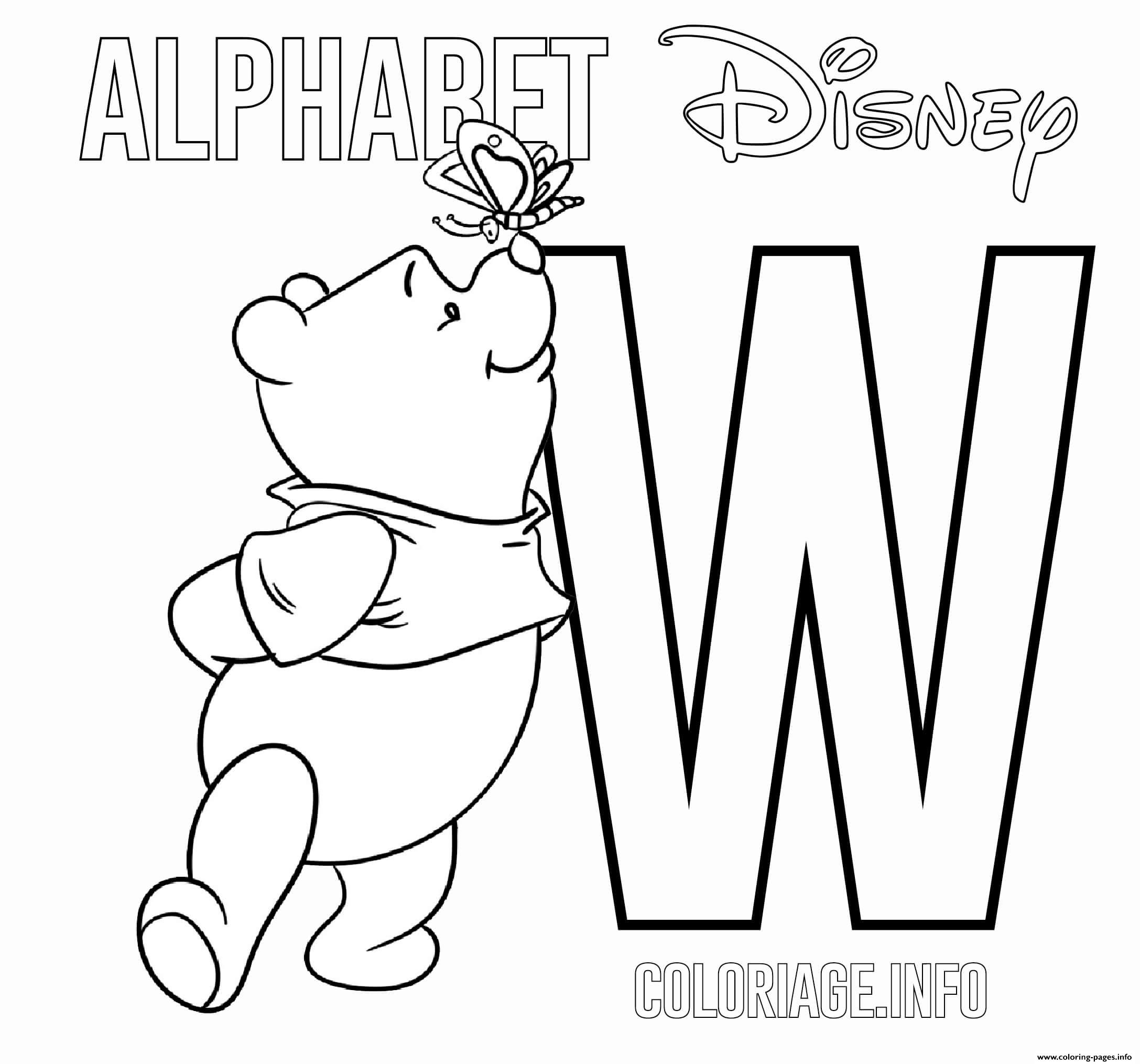 Letter W Winnie The Pooh Alphabet Disney coloring