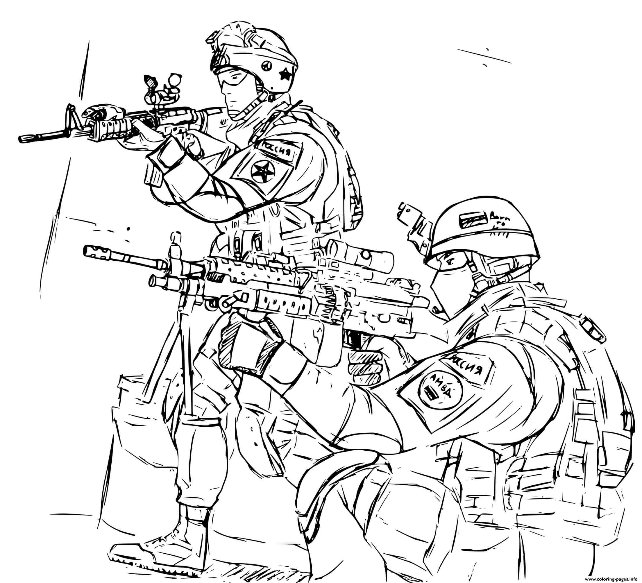 Soldier War Coloring Pages Printable